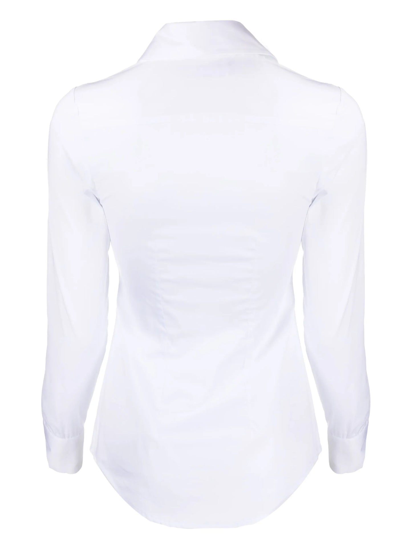 long-sleeve fitted cotton shirt