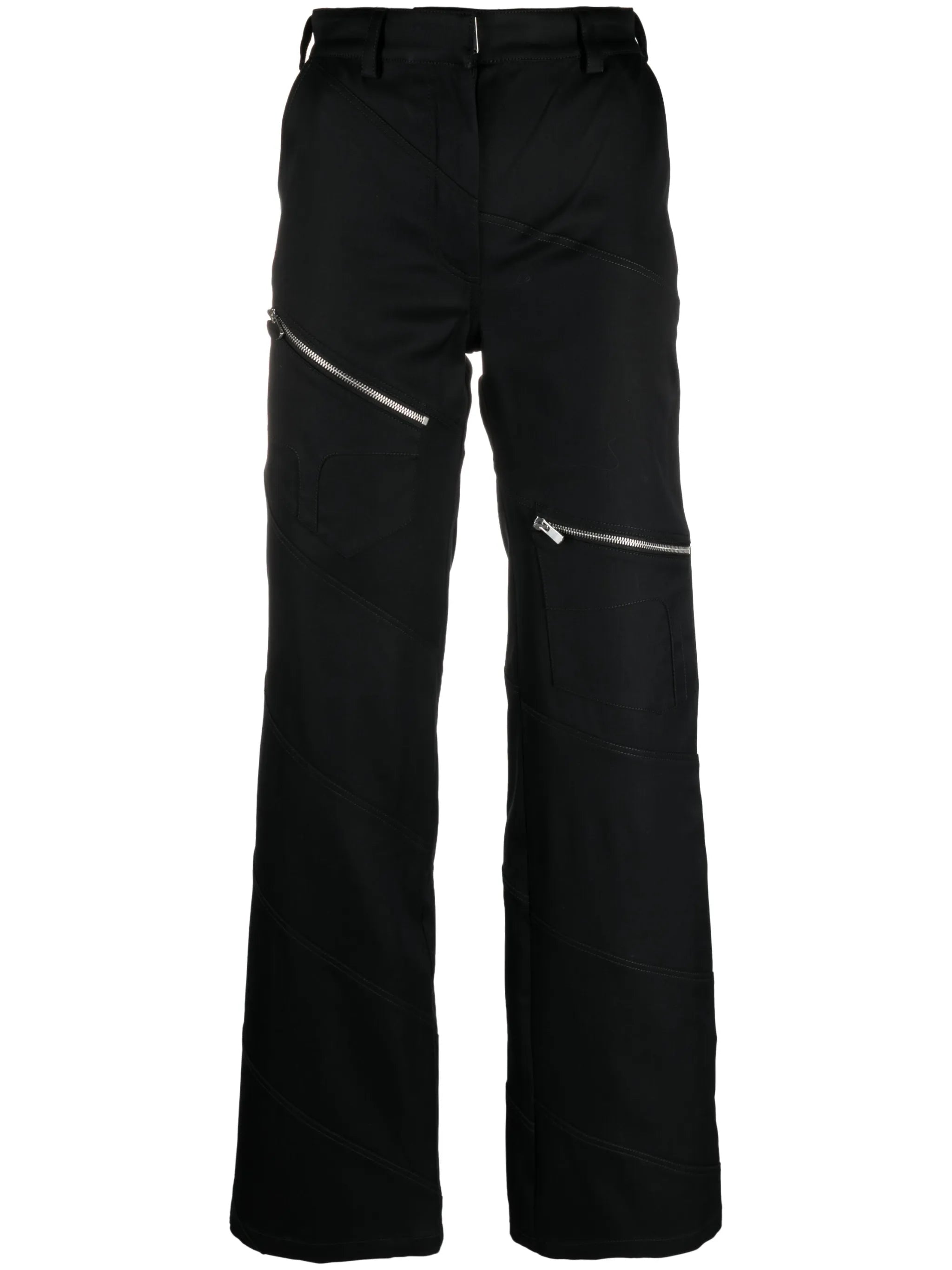 spiral zip cargo trousers