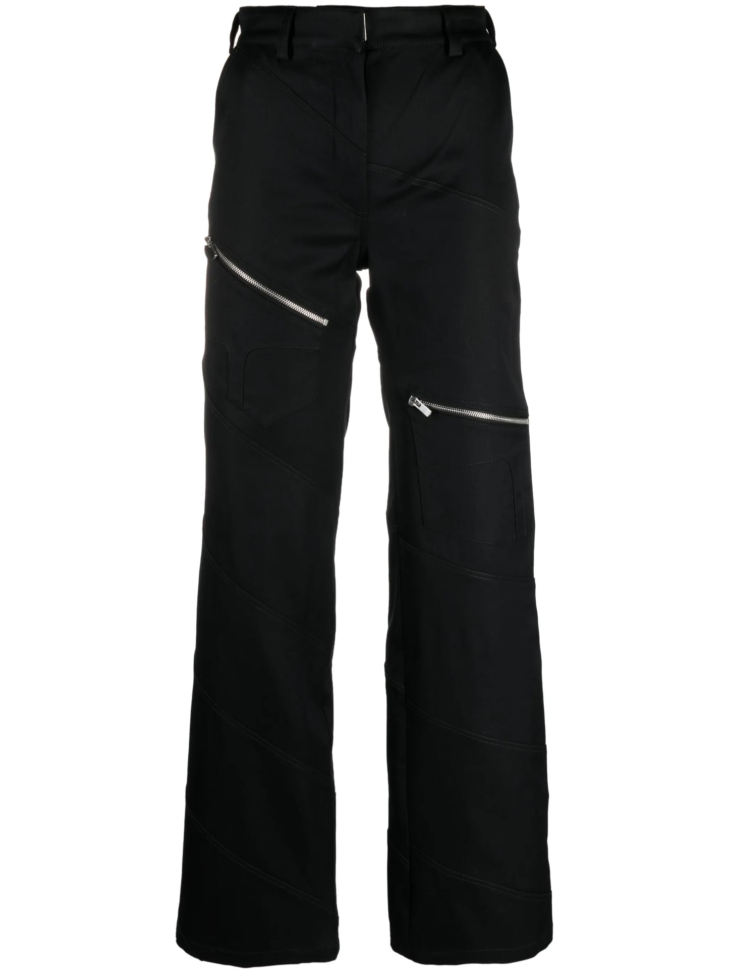 spiral zip cargo trousers