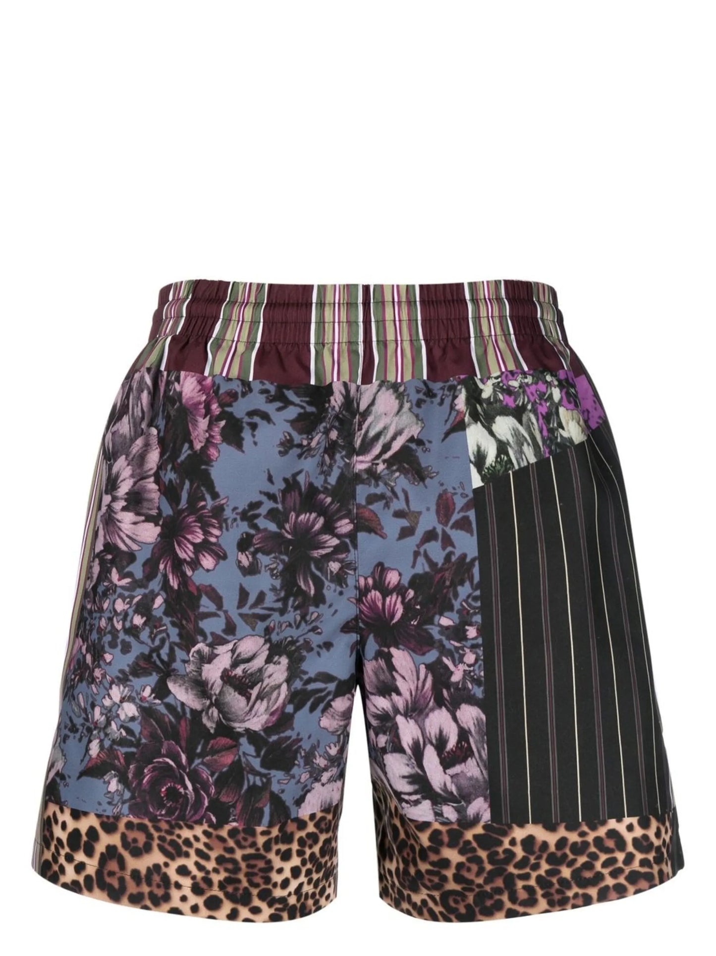patchwork-print swim shorts