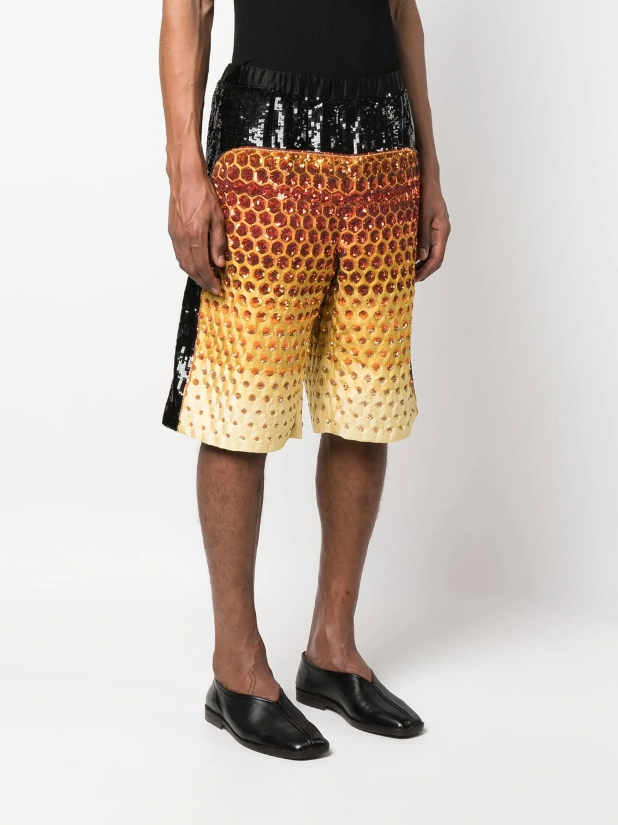 sequin panelled shorts