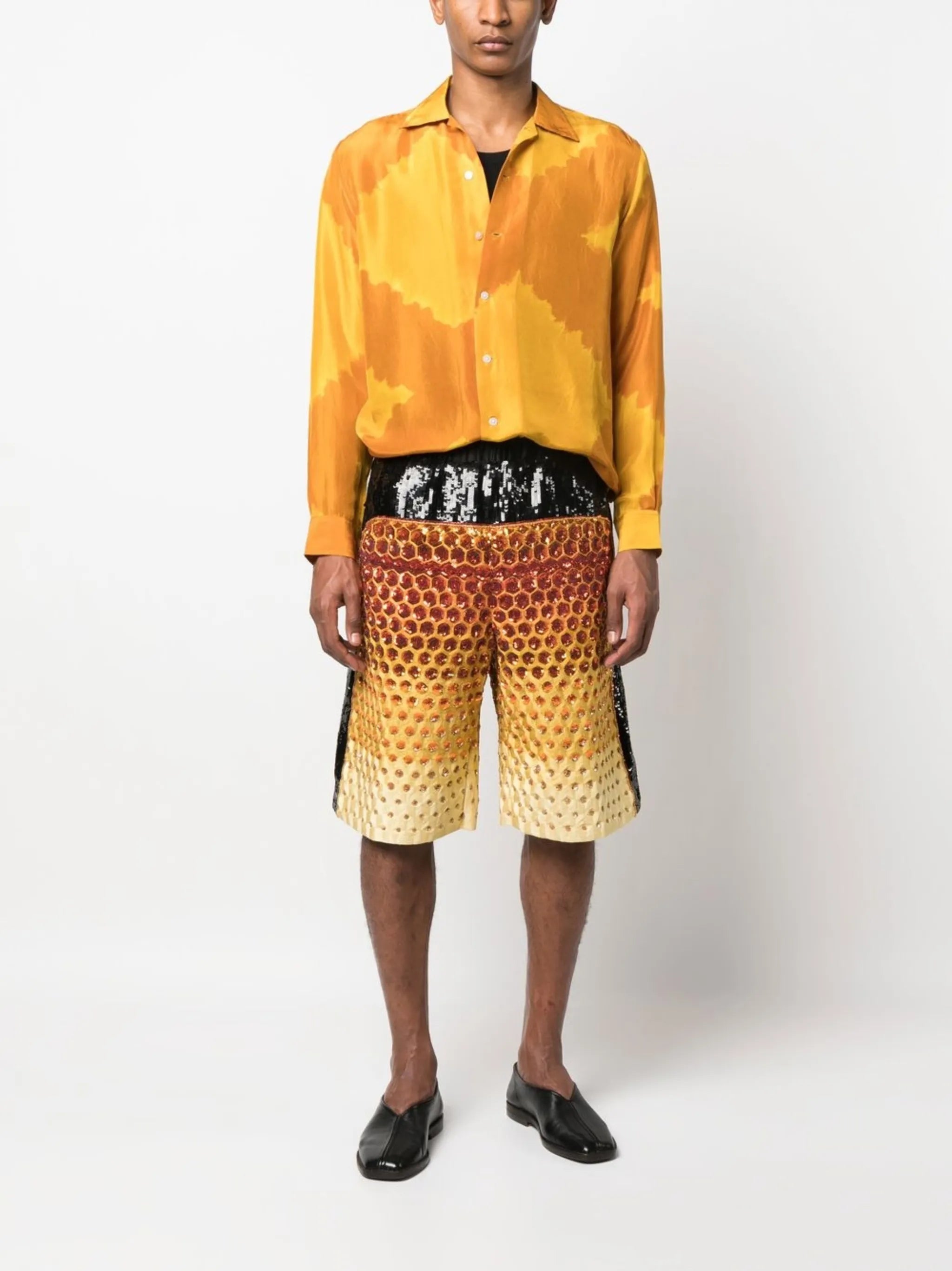 sequin panelled shorts