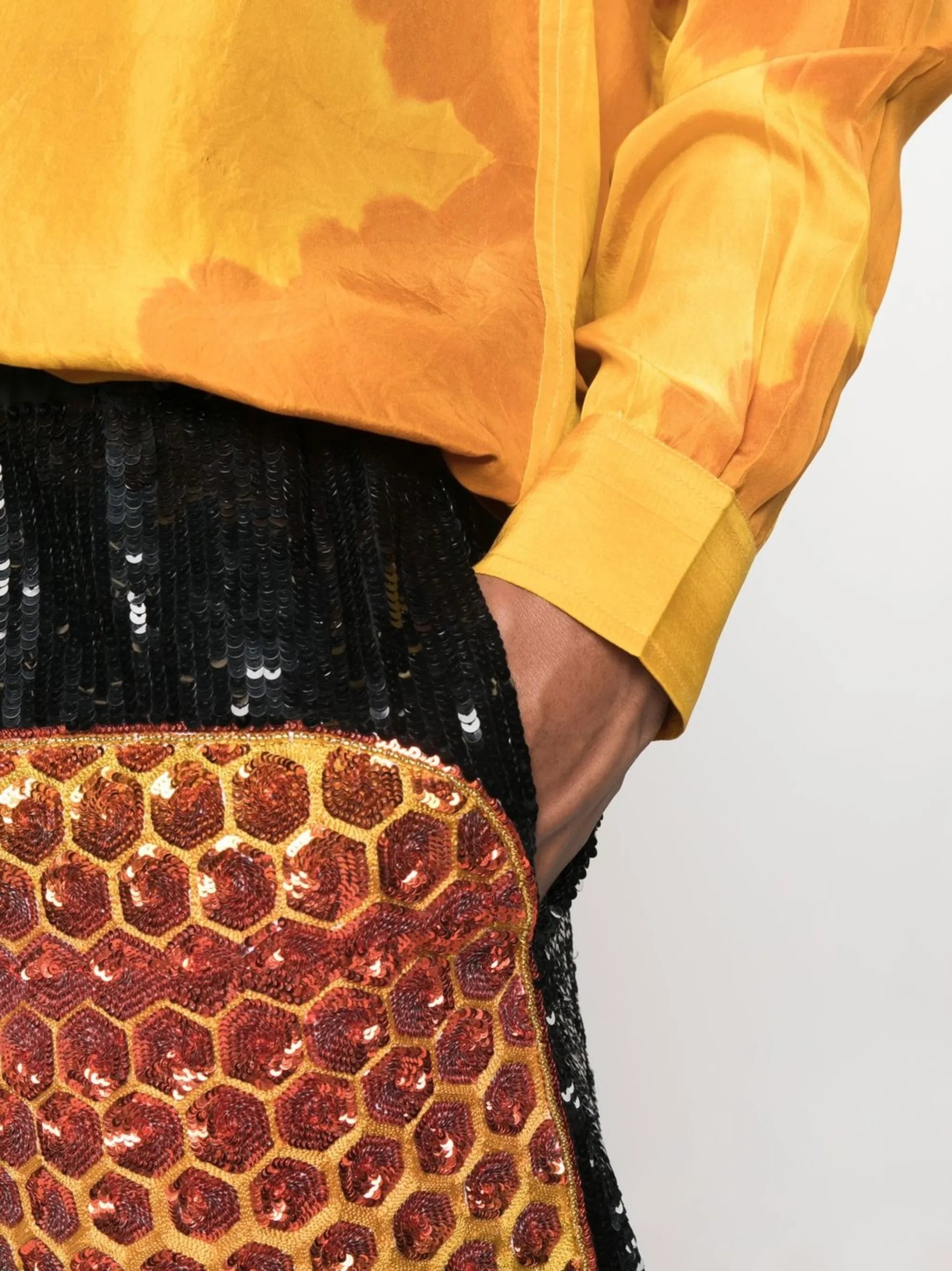 sequin panelled shorts