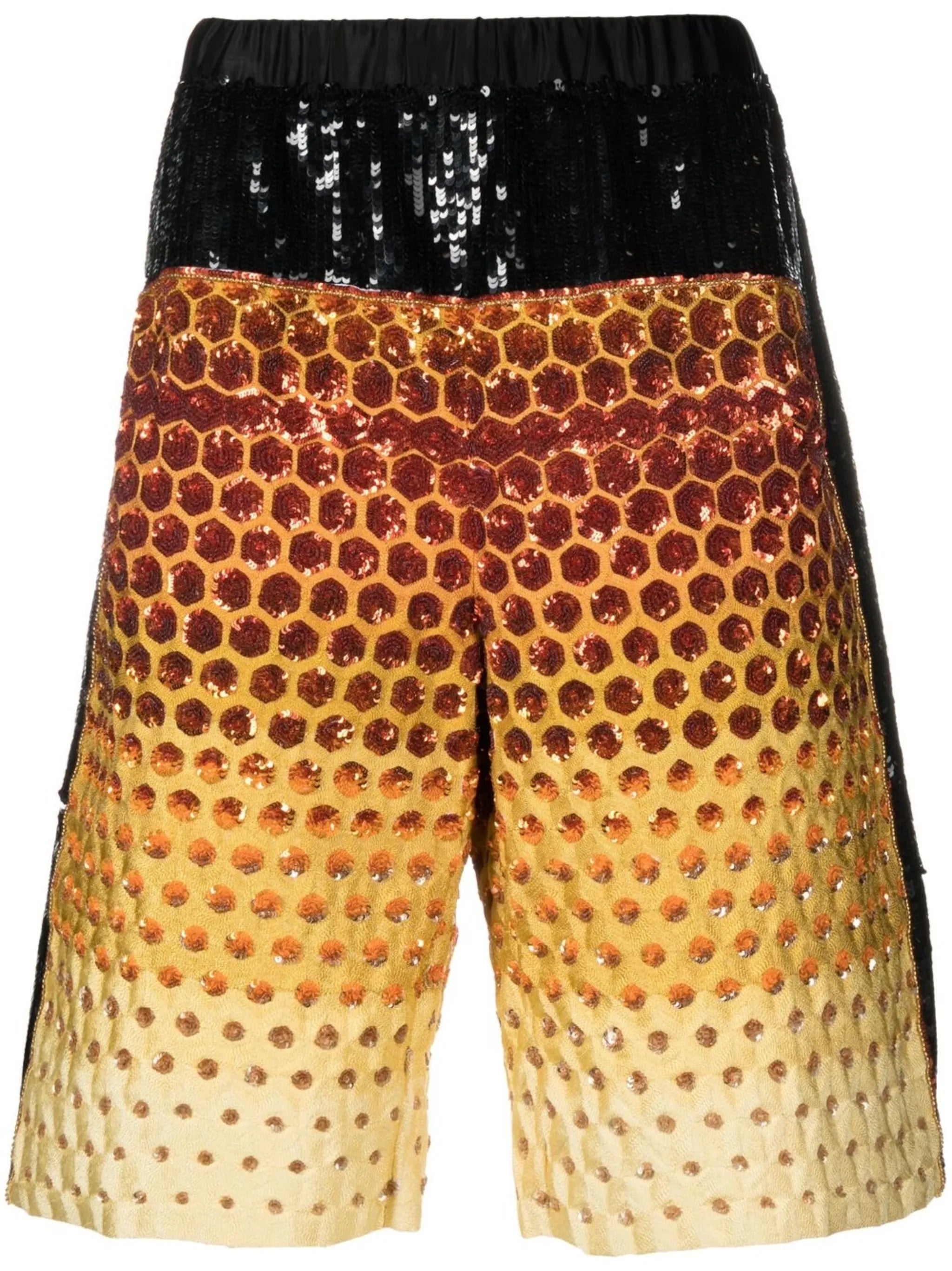 sequin panelled shorts
