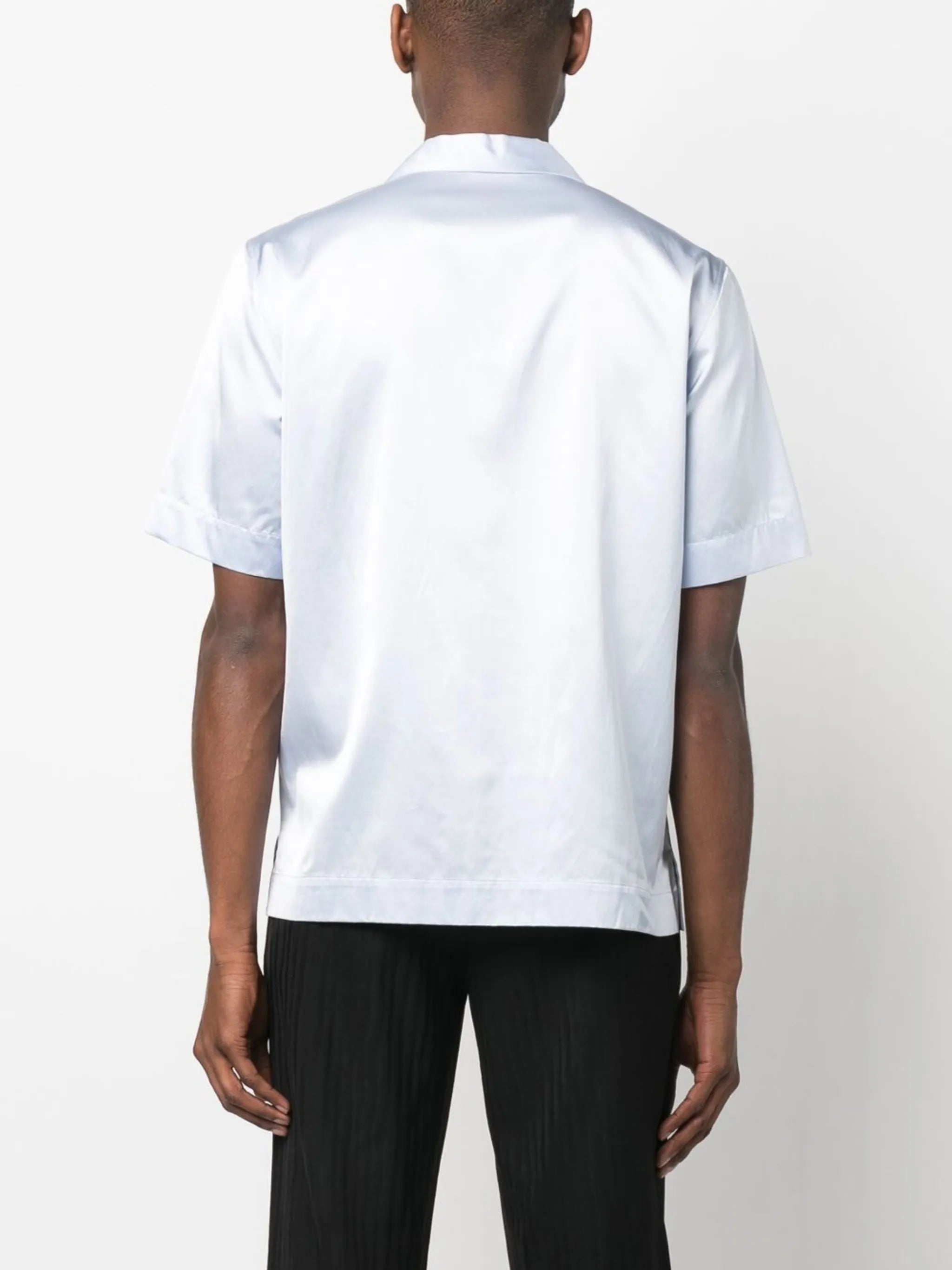embroidery-appliqué short-sleeved shirt