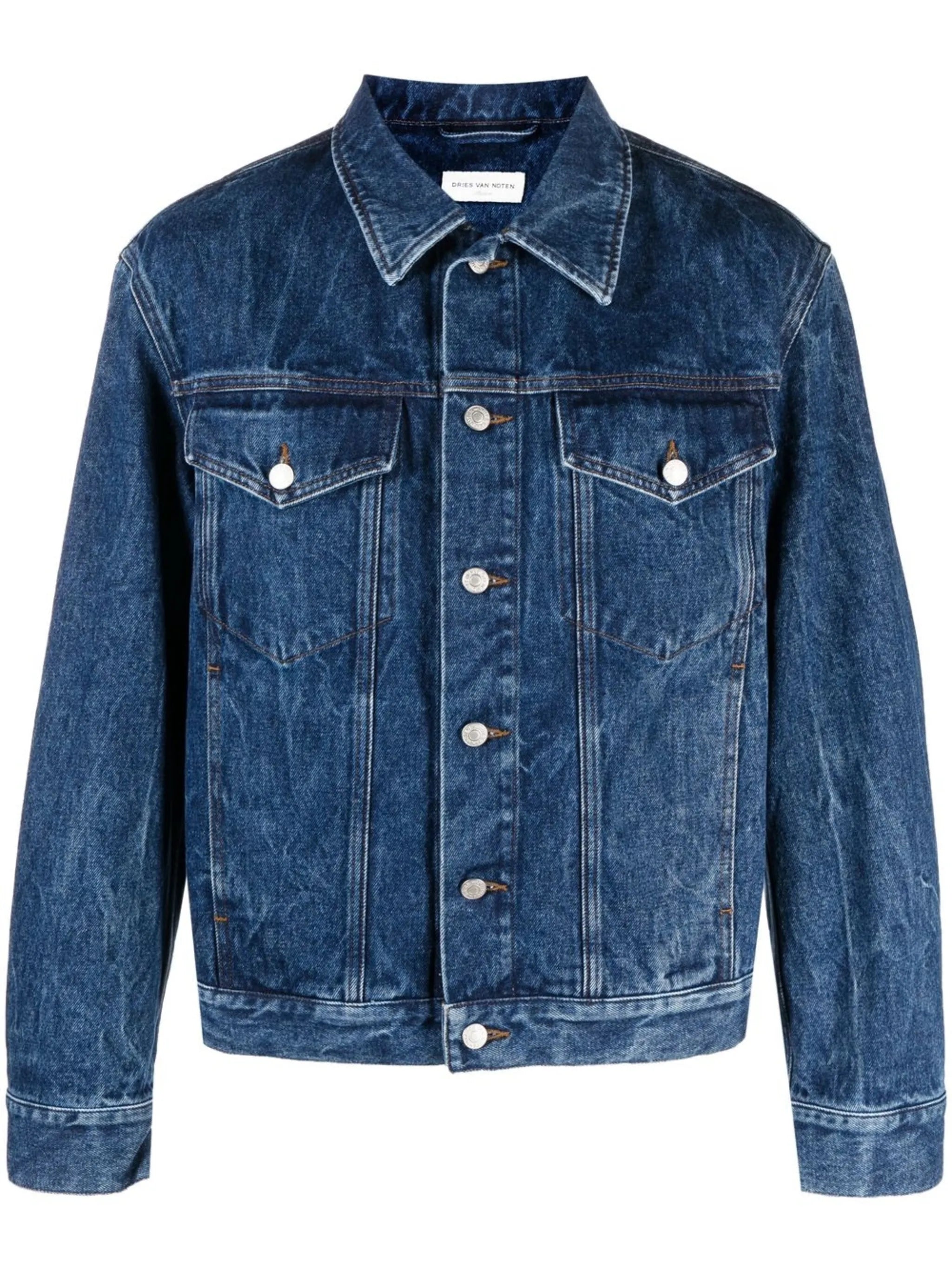 classic-collar denim jacket
