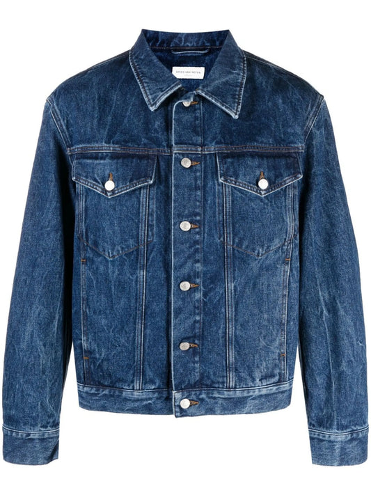 classic-collar denim jacket