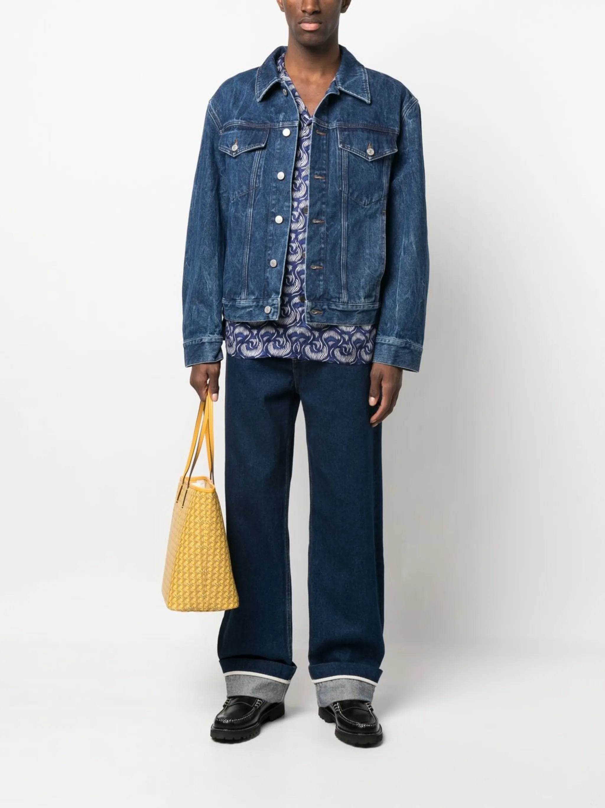 classic-collar denim jacket