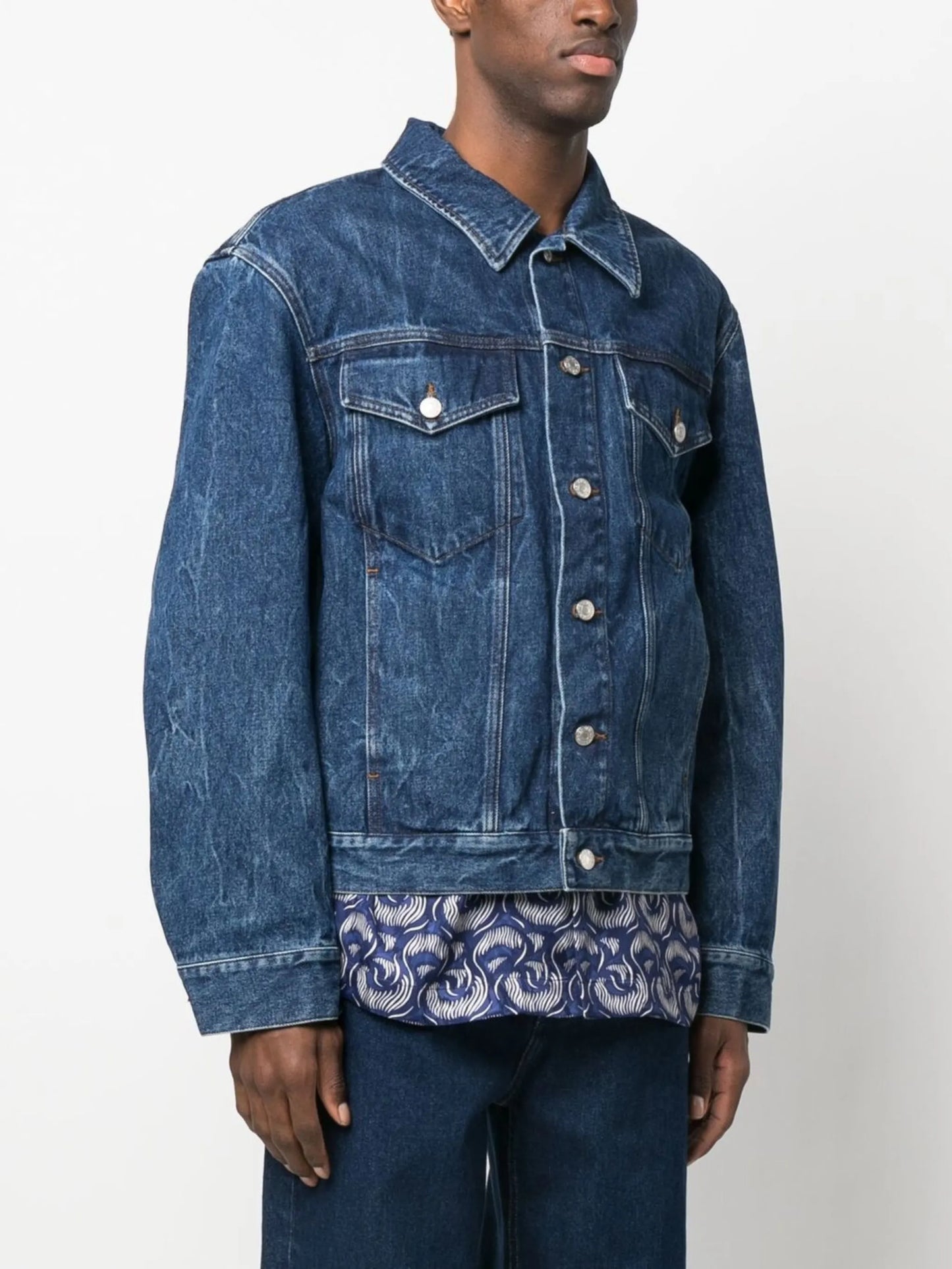 classic-collar denim jacket