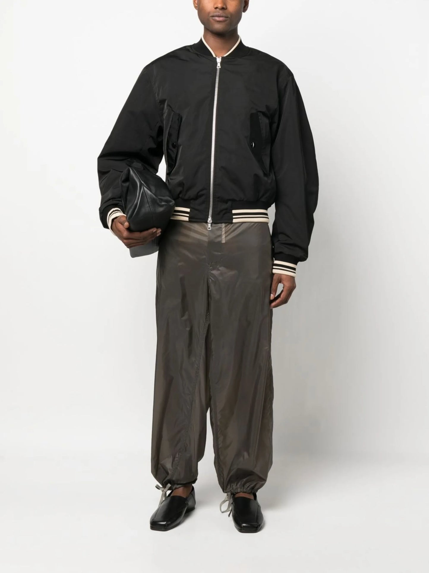 stripe-detail bomber jacket