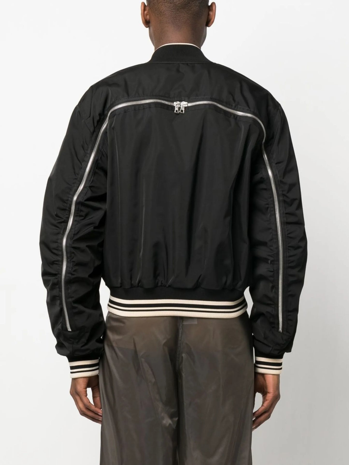 stripe-detail bomber jacket