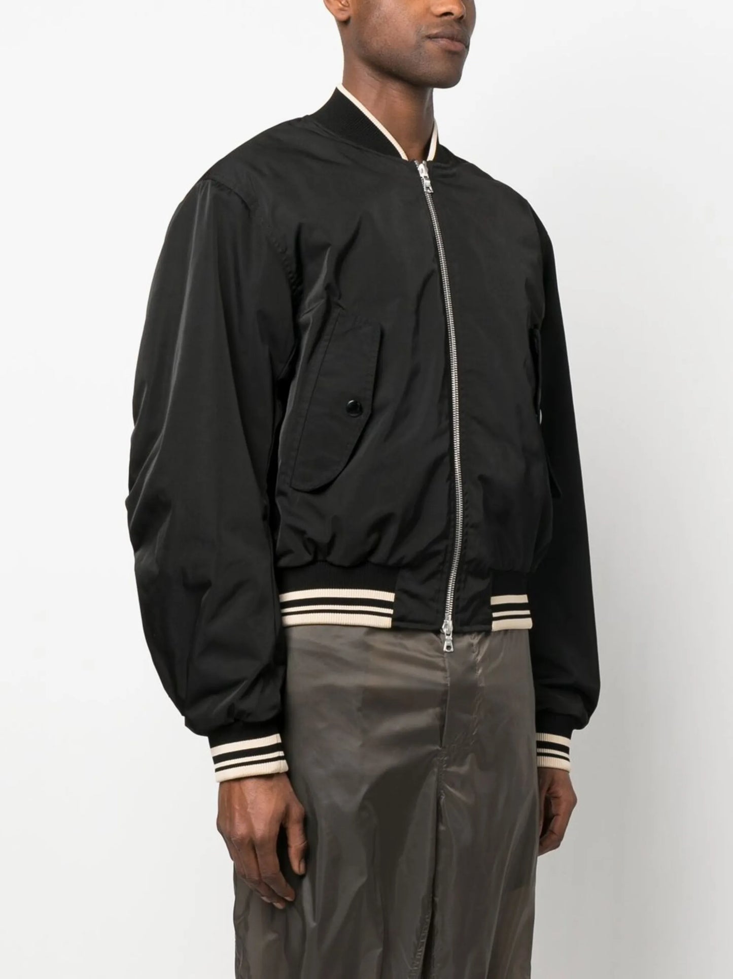 stripe-detail bomber jacket