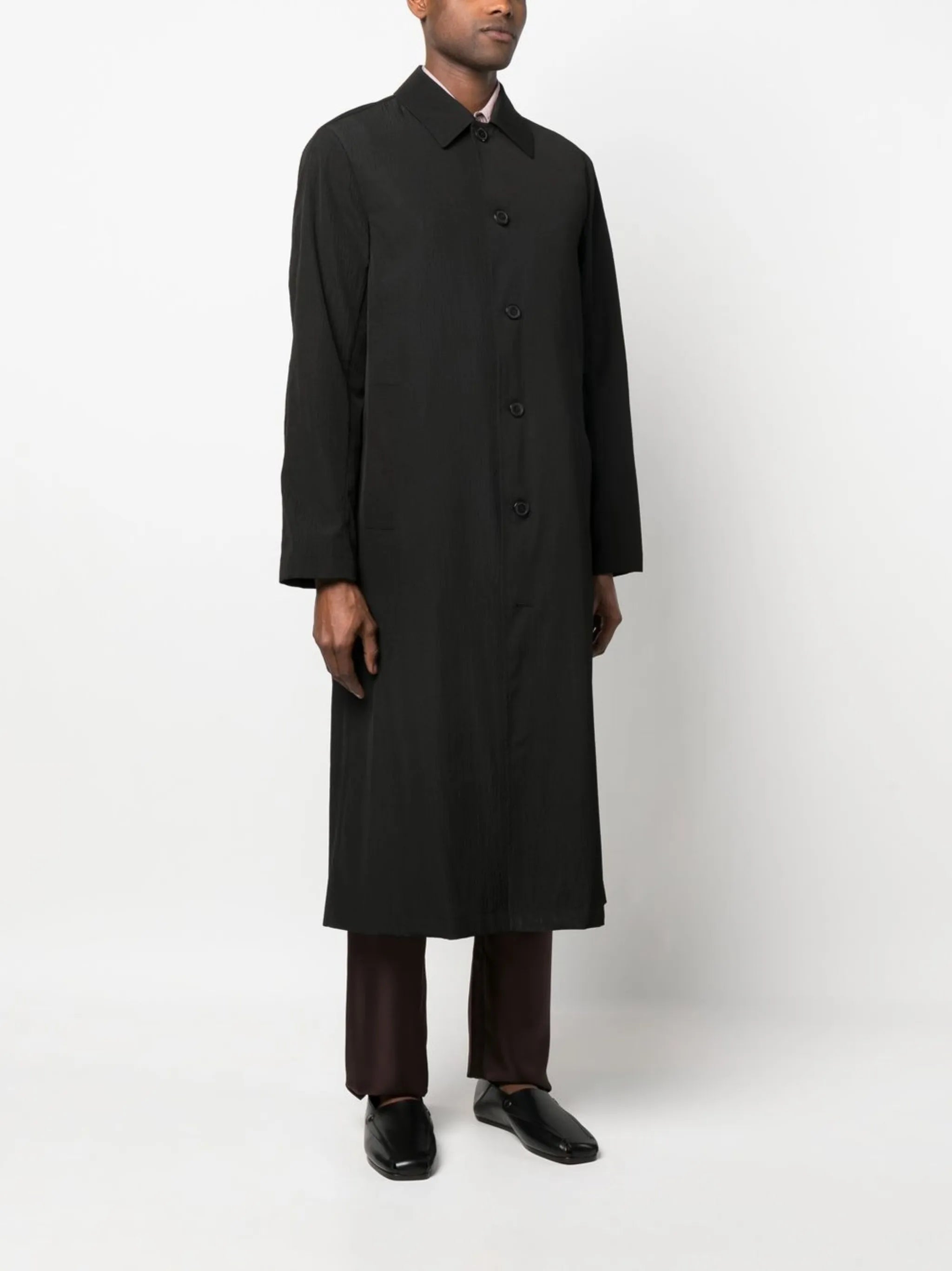 single-breasted long coat