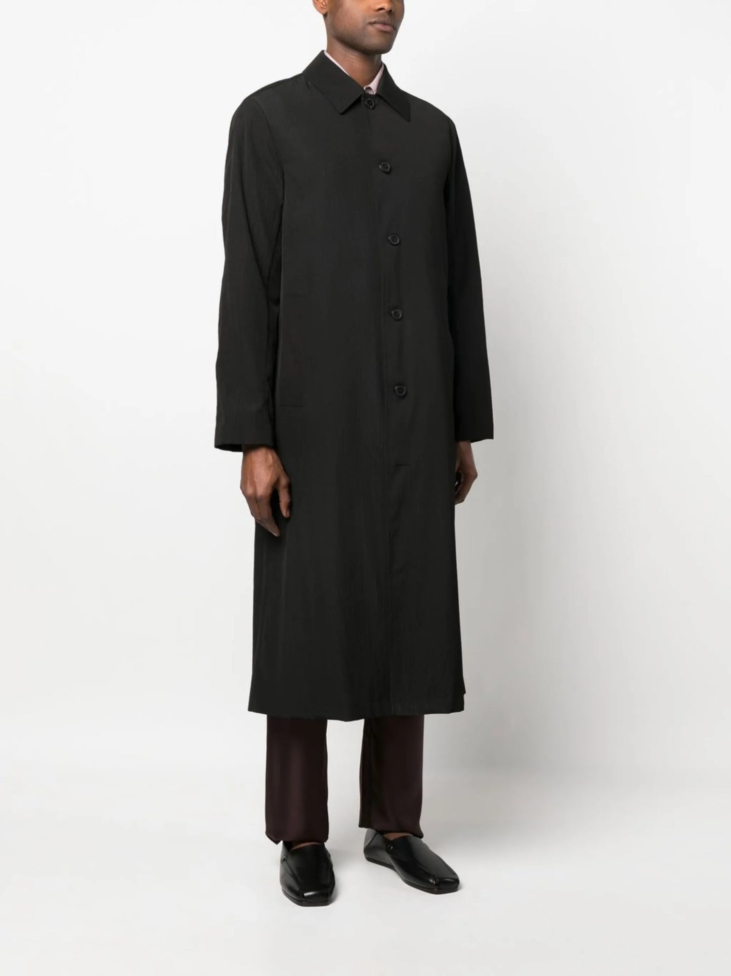 single-breasted long coat