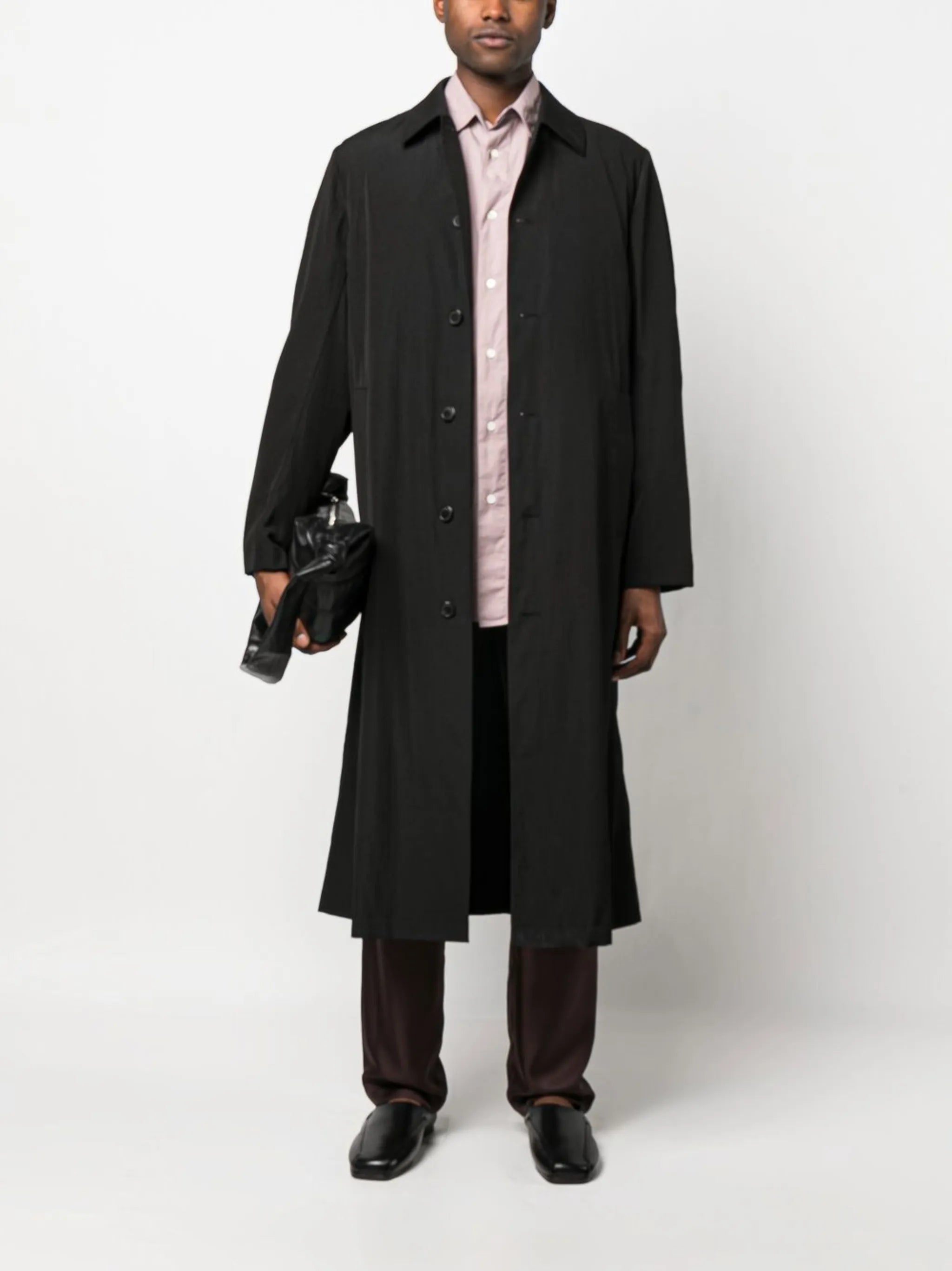 single-breasted long coat