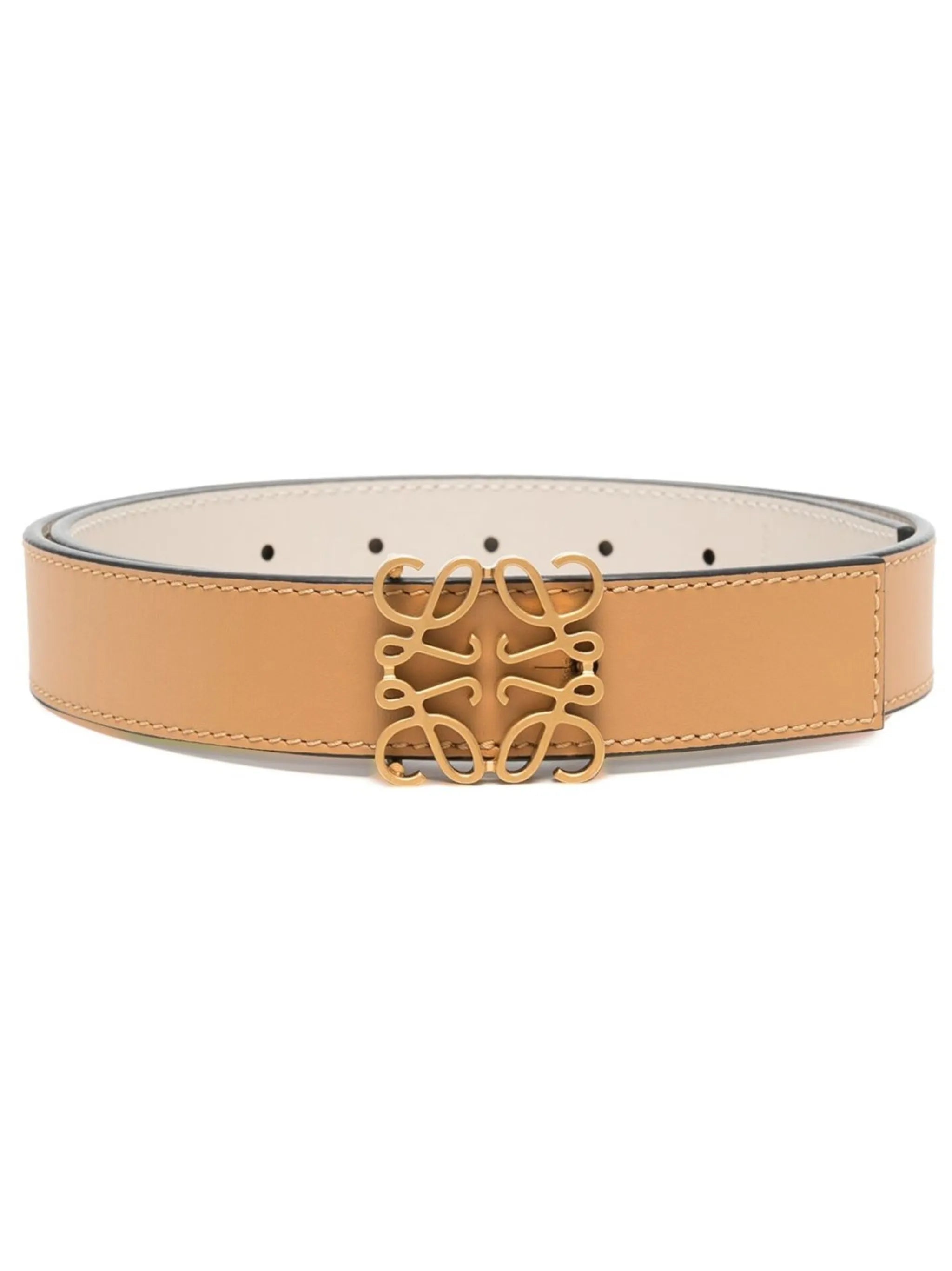 logo plaque leather belt