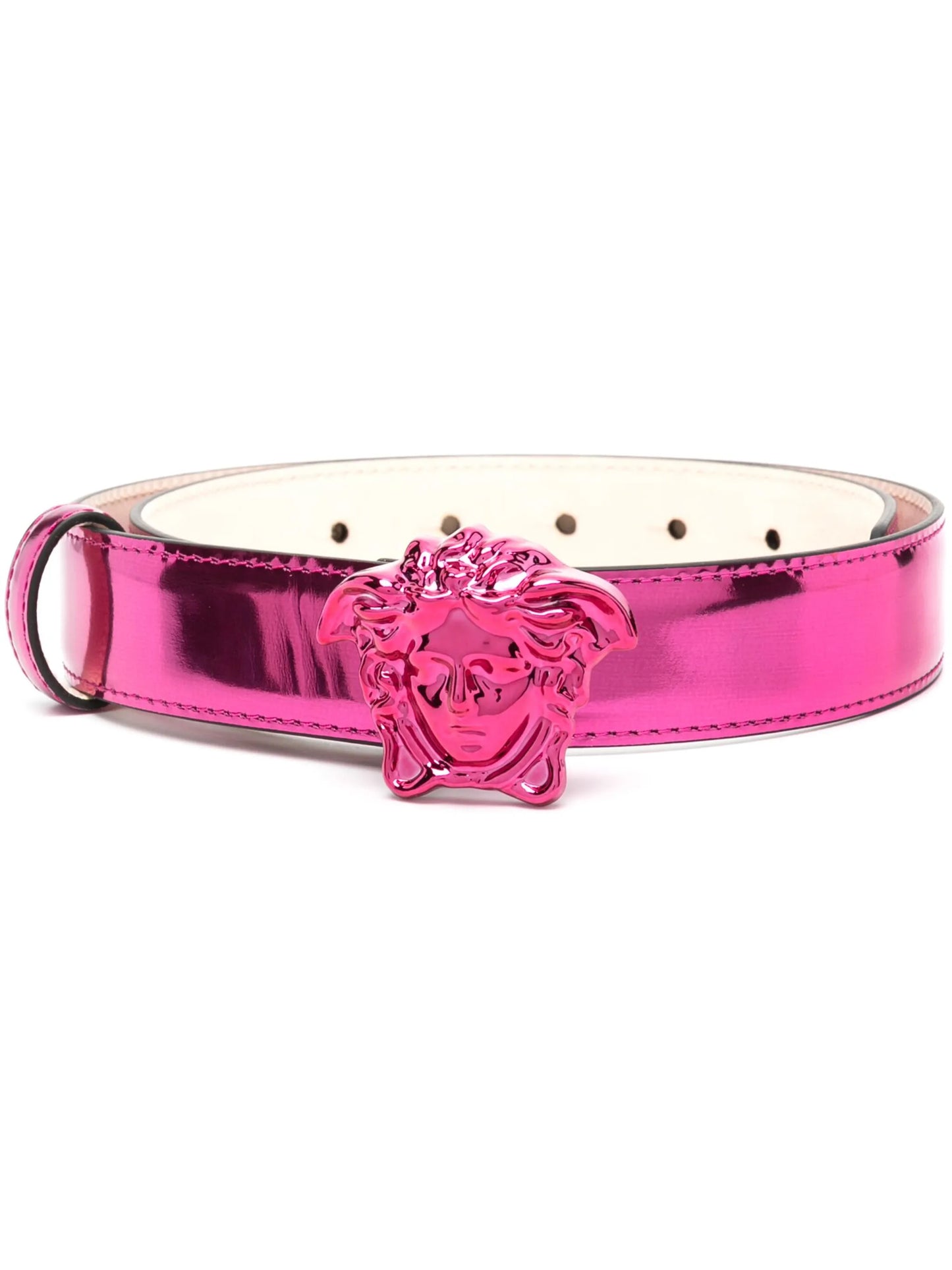 Medusa metallic leather belt