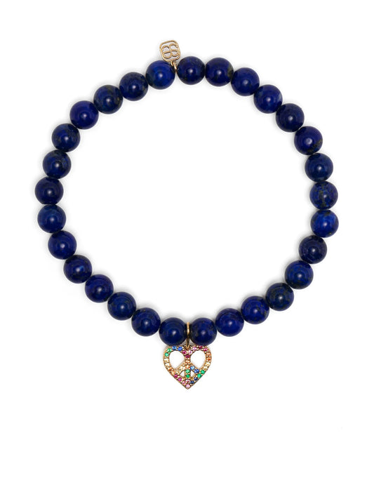 14kt yellow gold Peace Heart multi-stone bracelet