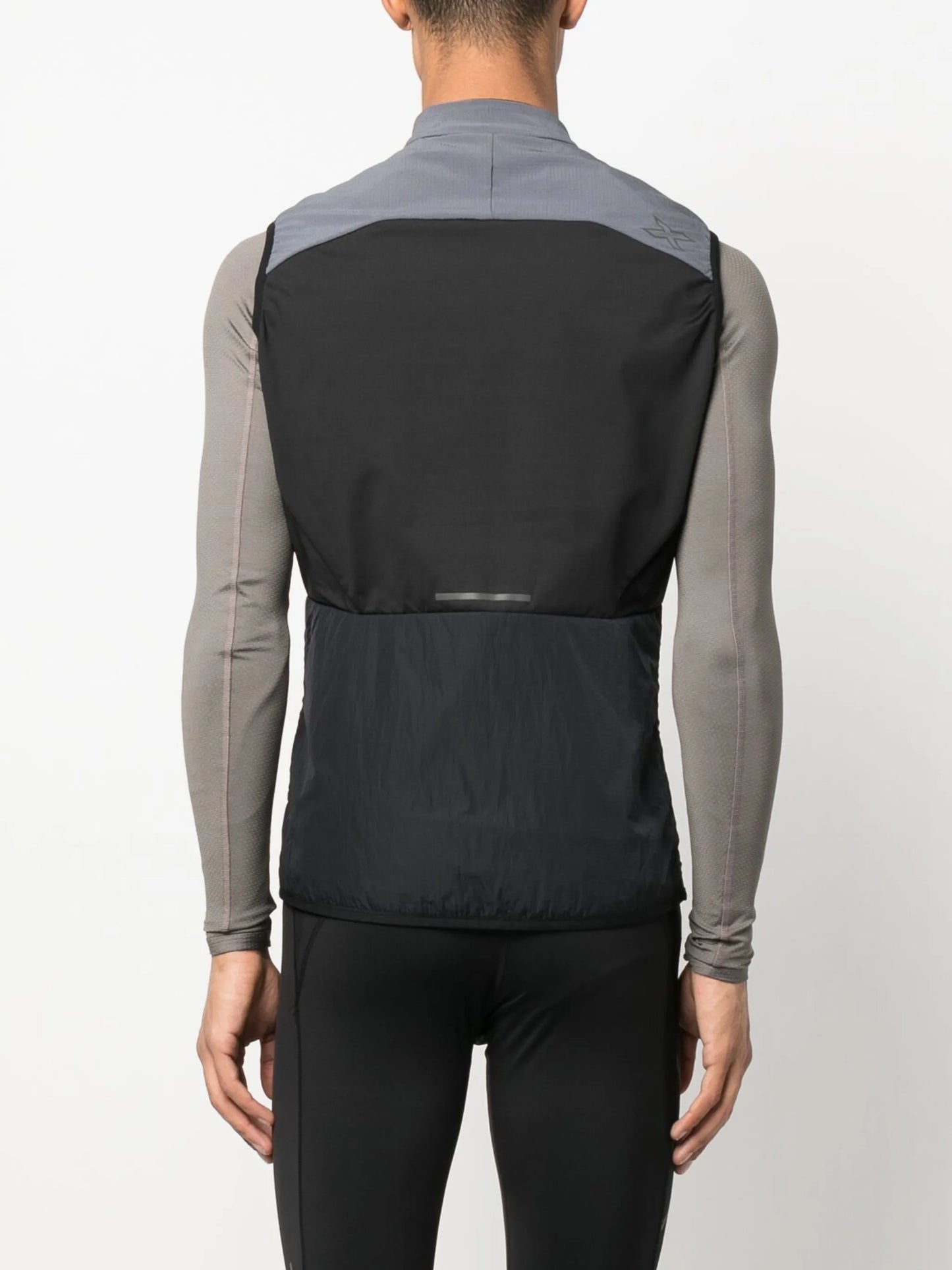 high-neck zip-up vest