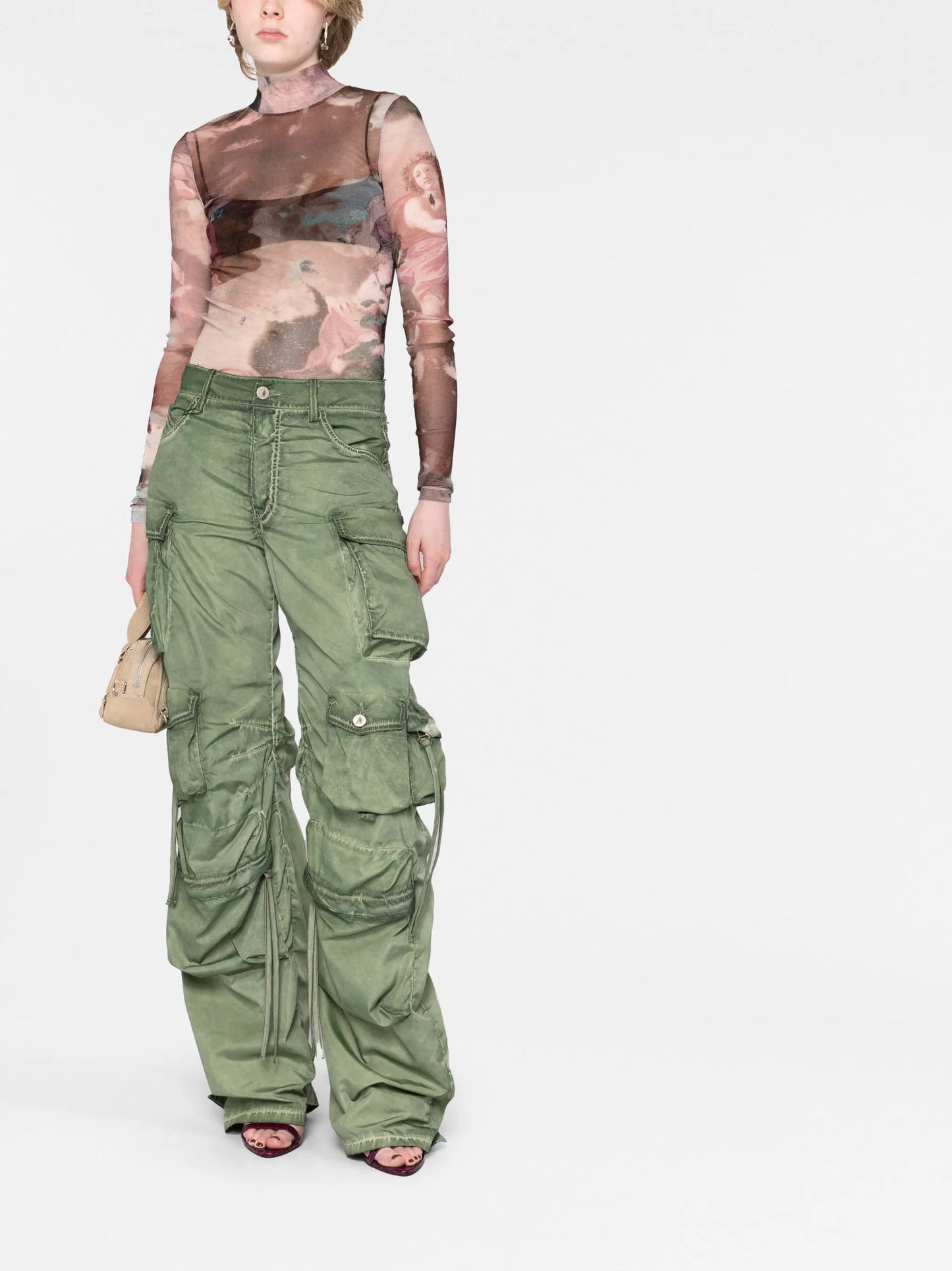 Sky-print tulle top