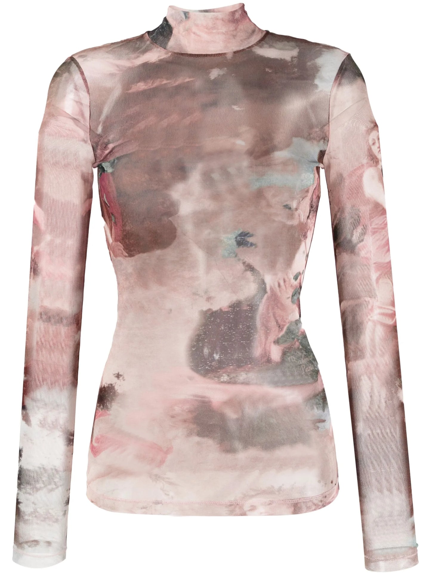 Sky-print tulle top