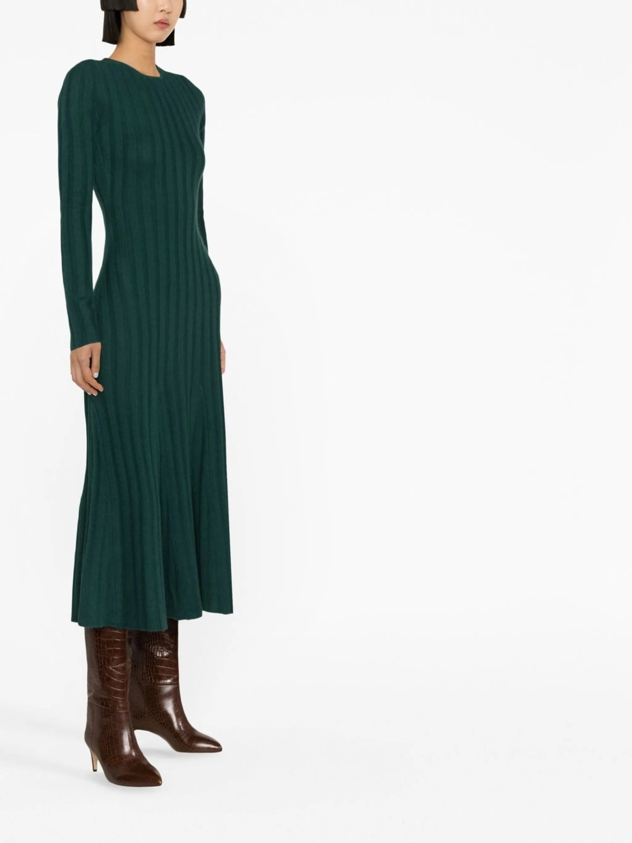 long-sleeve knitted dress