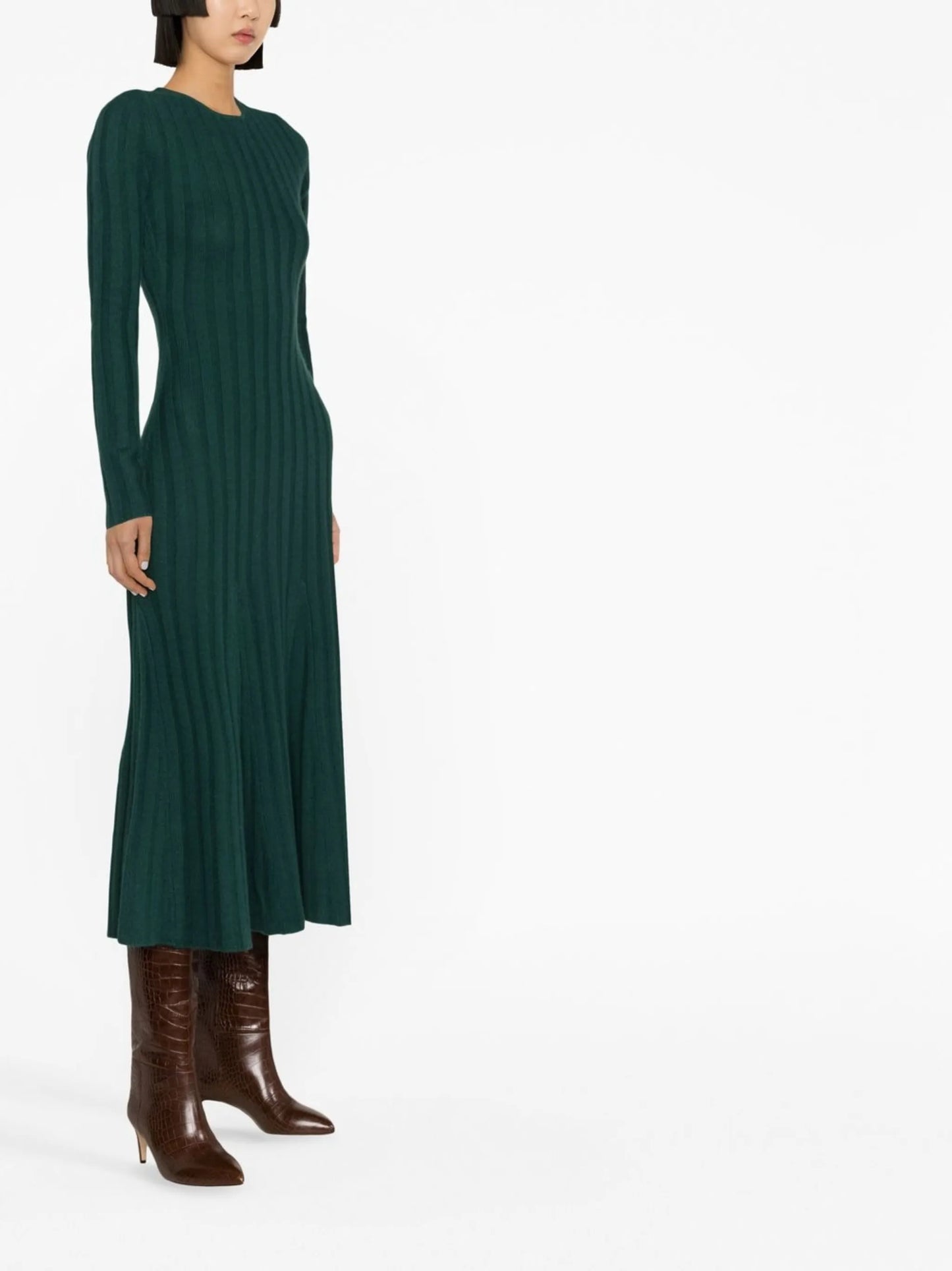 long-sleeve knitted dress