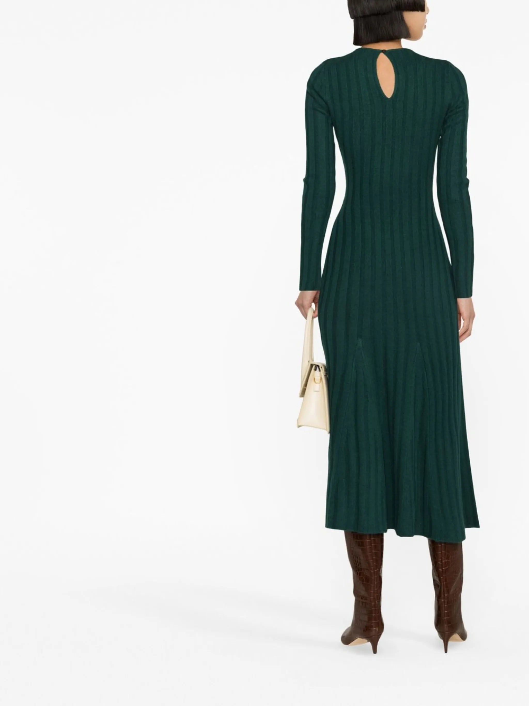 long-sleeve knitted dress
