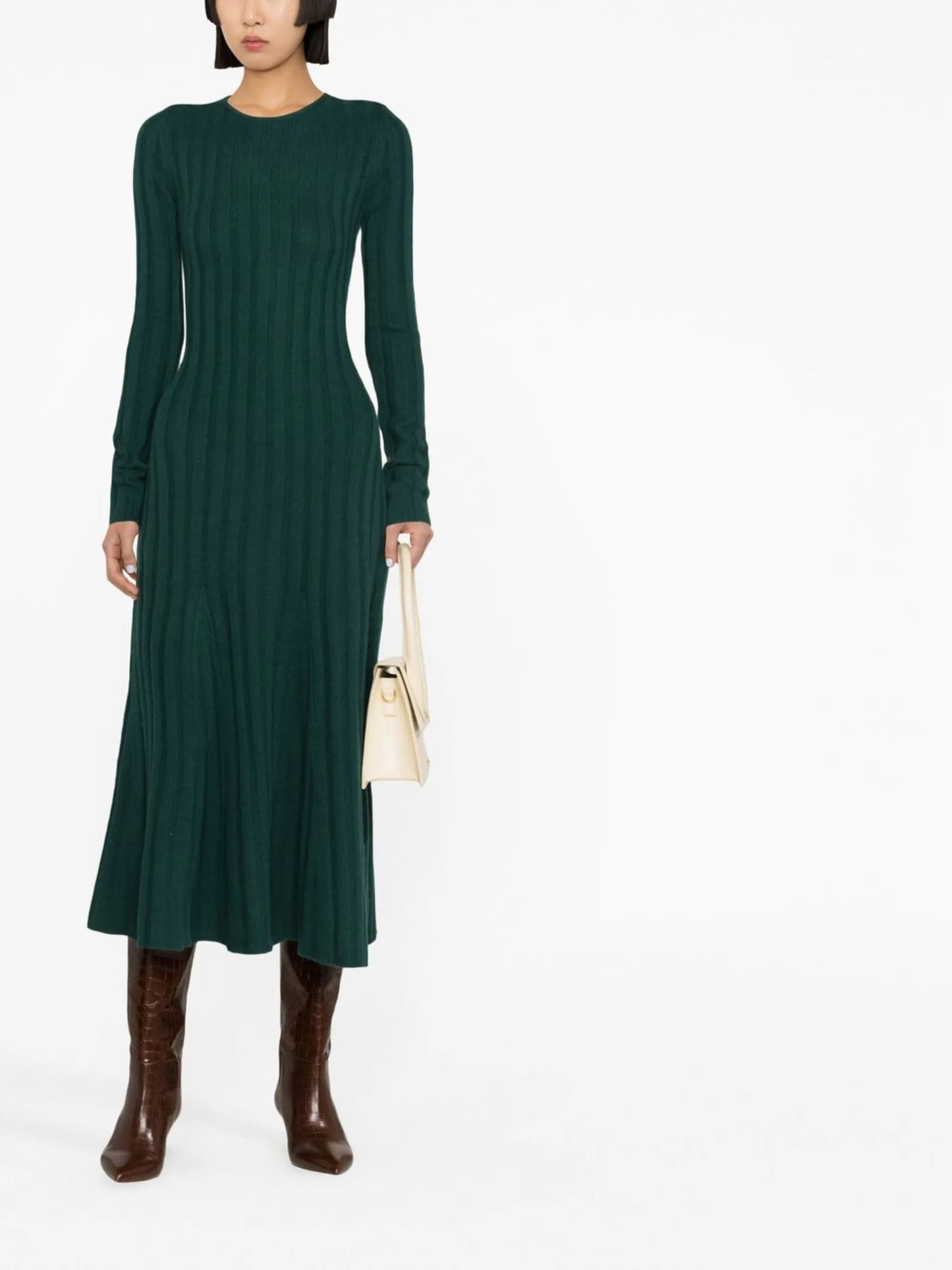 long-sleeve knitted dress
