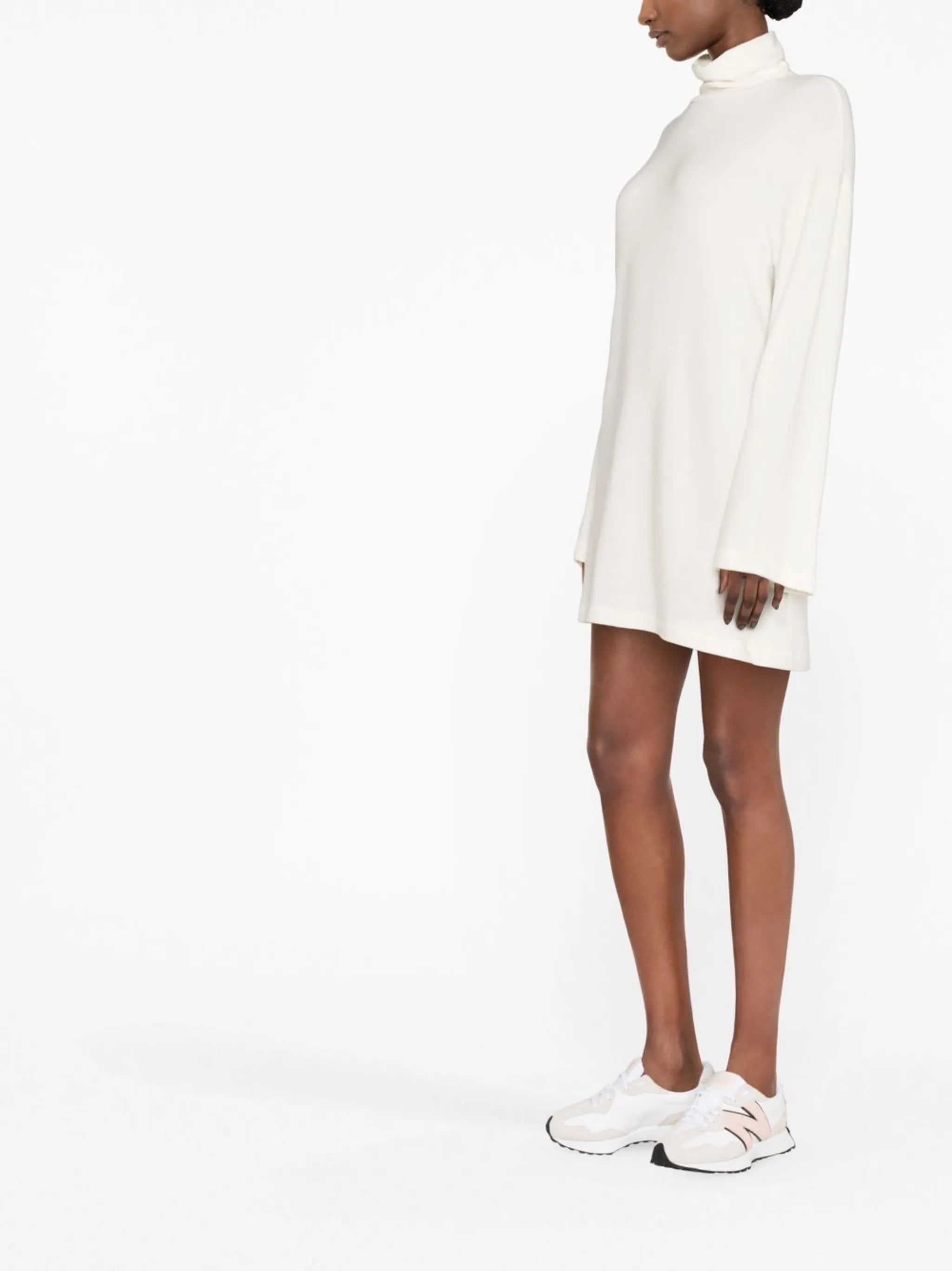 high neck long-sleeved dress