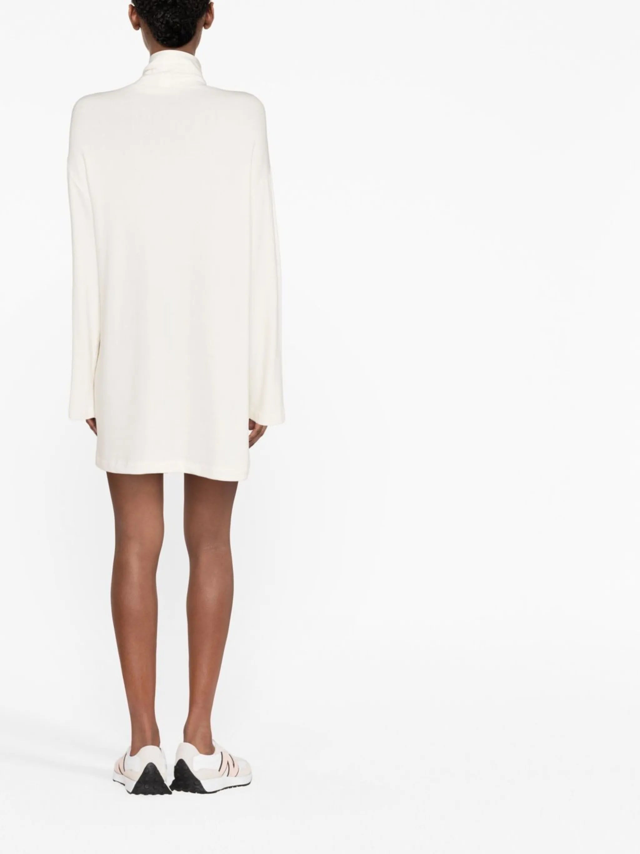 high neck long-sleeved dress