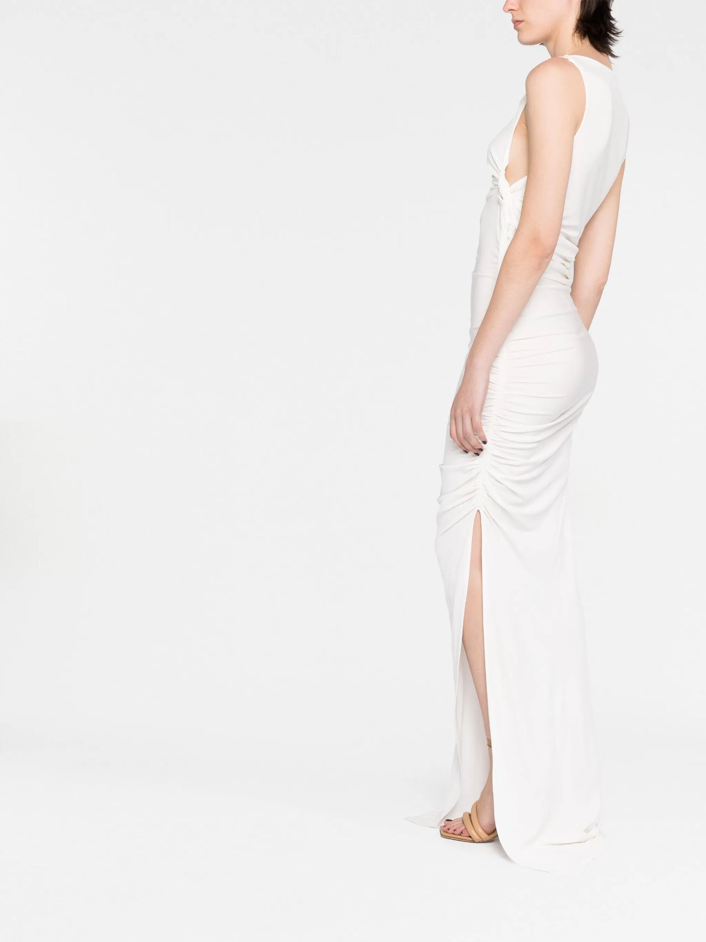 Gesbine twist-detail asymmetric gown