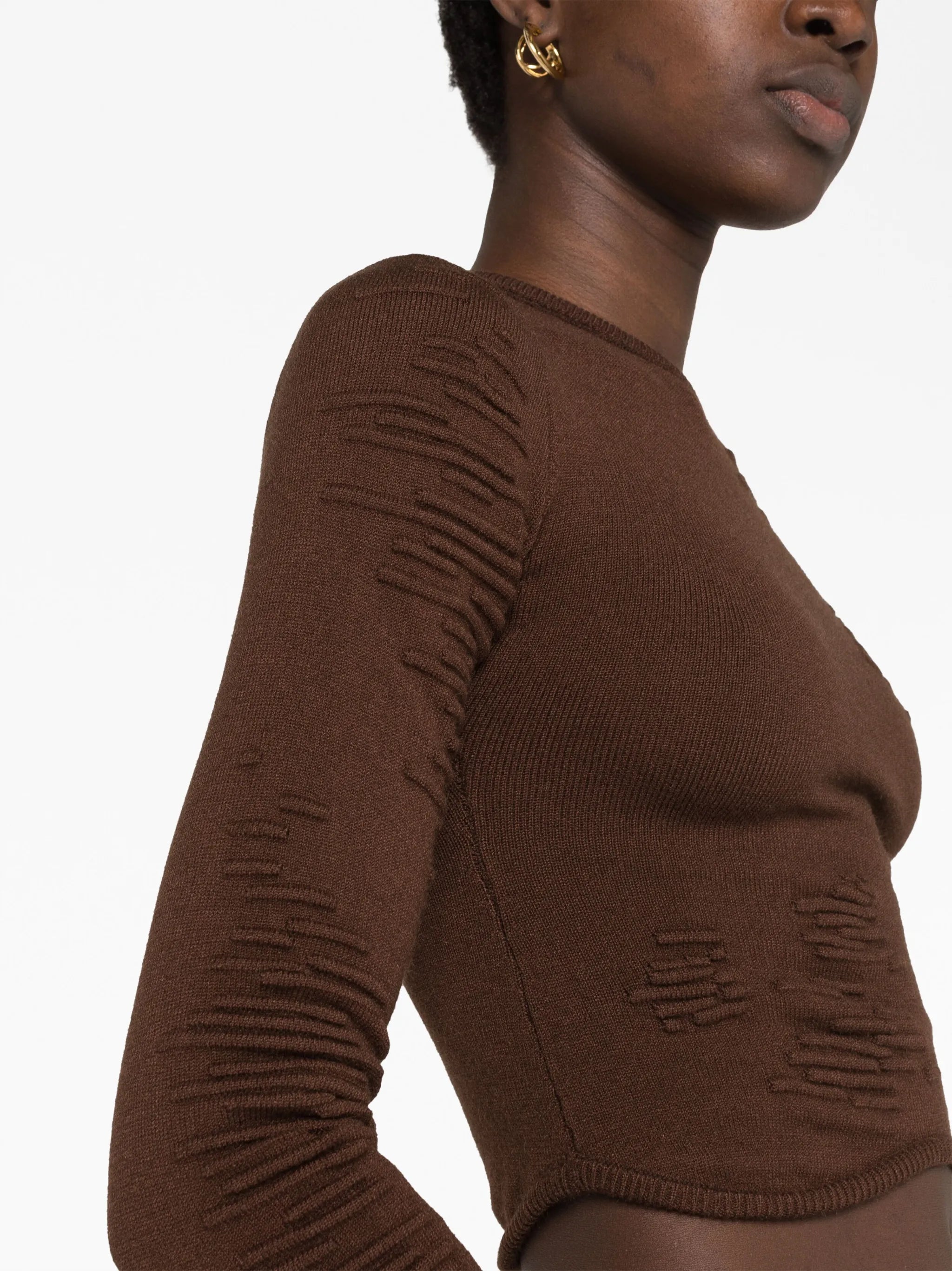Muscle long-sleeve cropped top