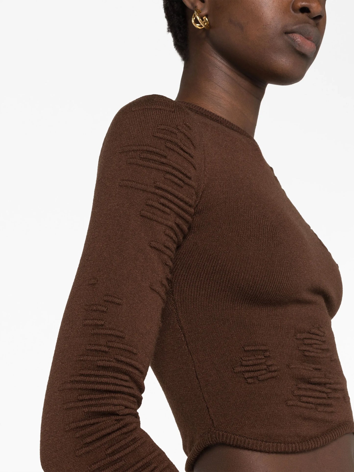 Muscle long-sleeve cropped top