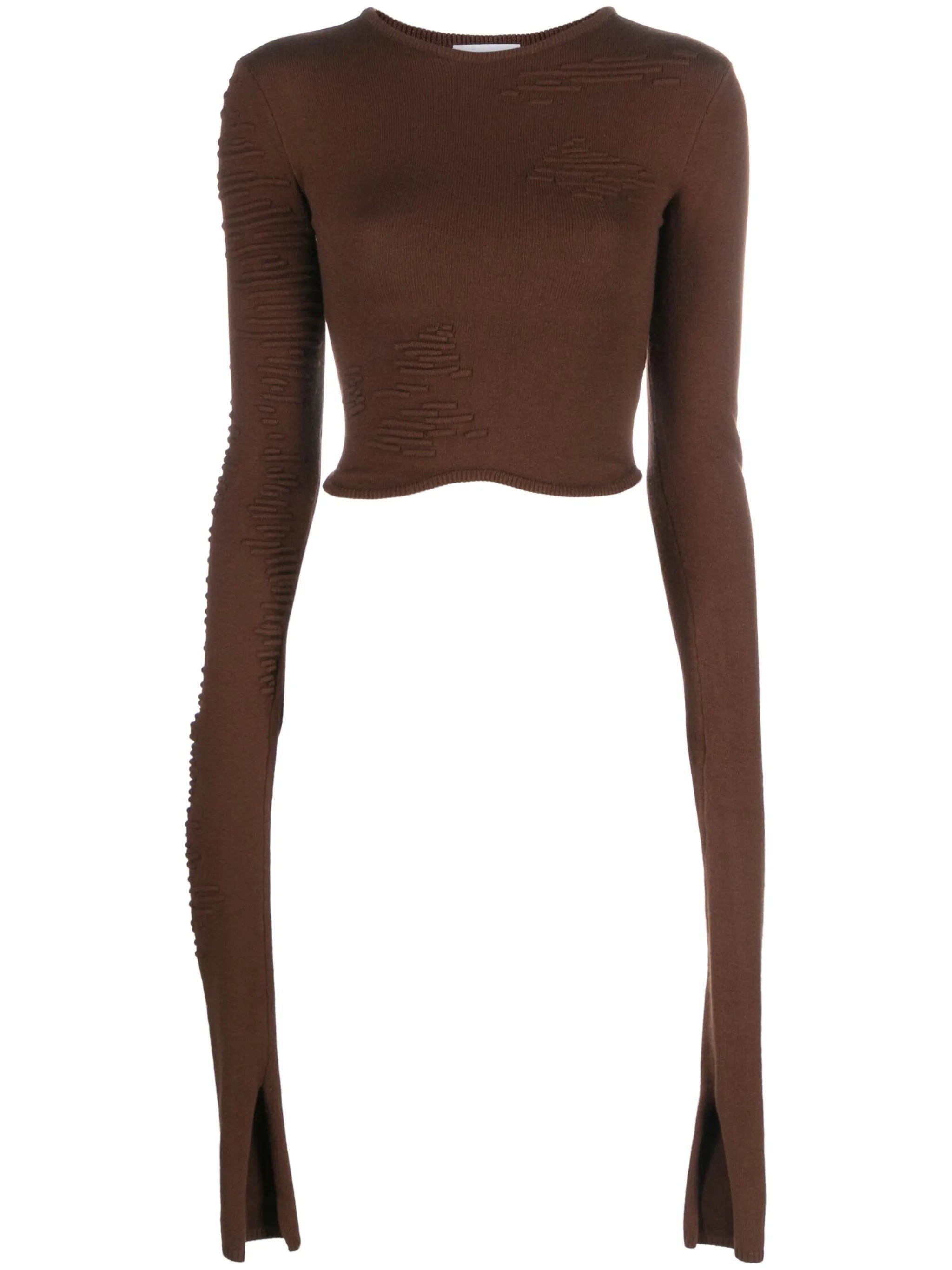 Muscle long-sleeve cropped top