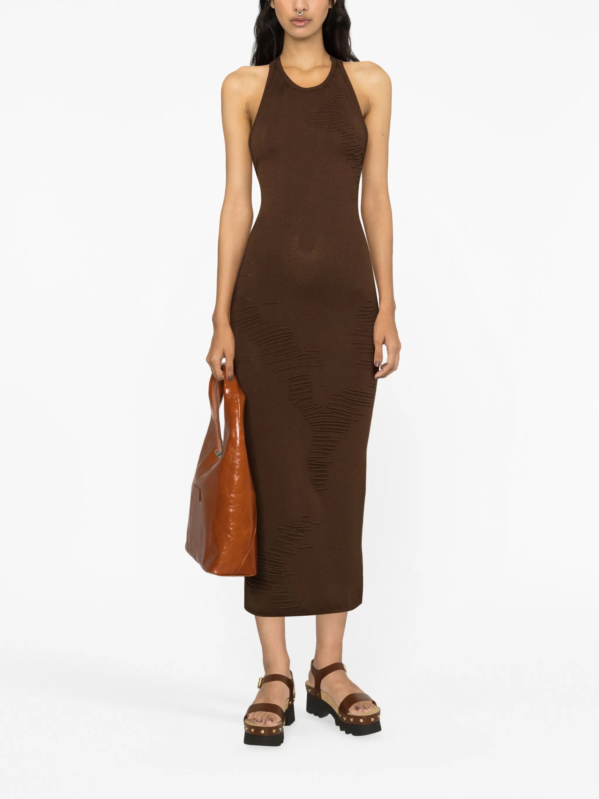 halterneck open-back dress