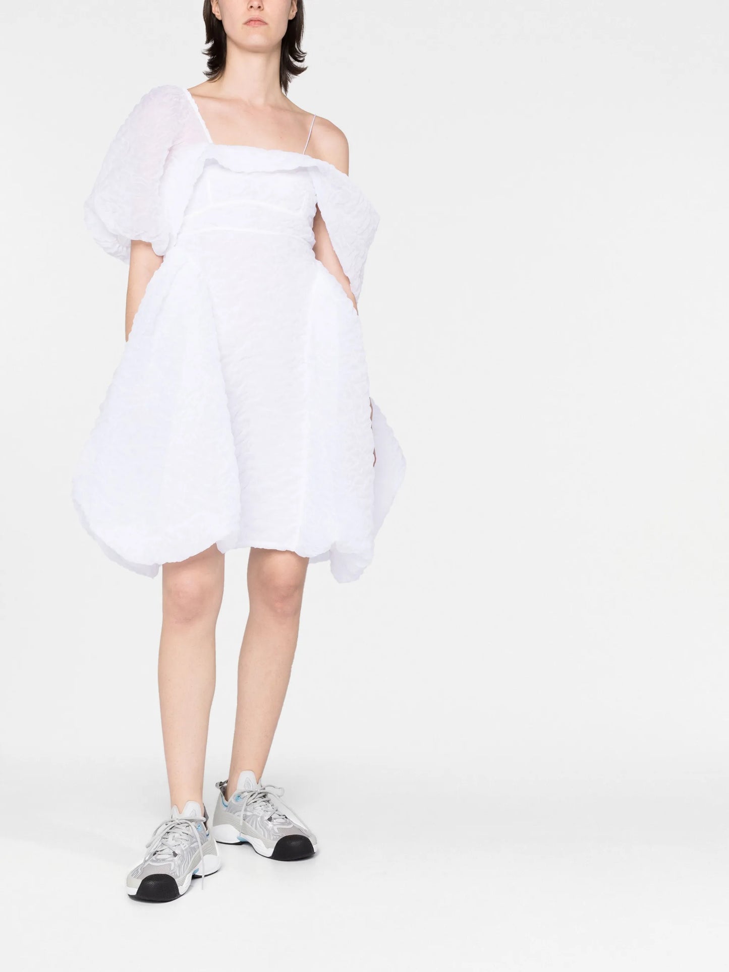 Snow one-shoulder minidress