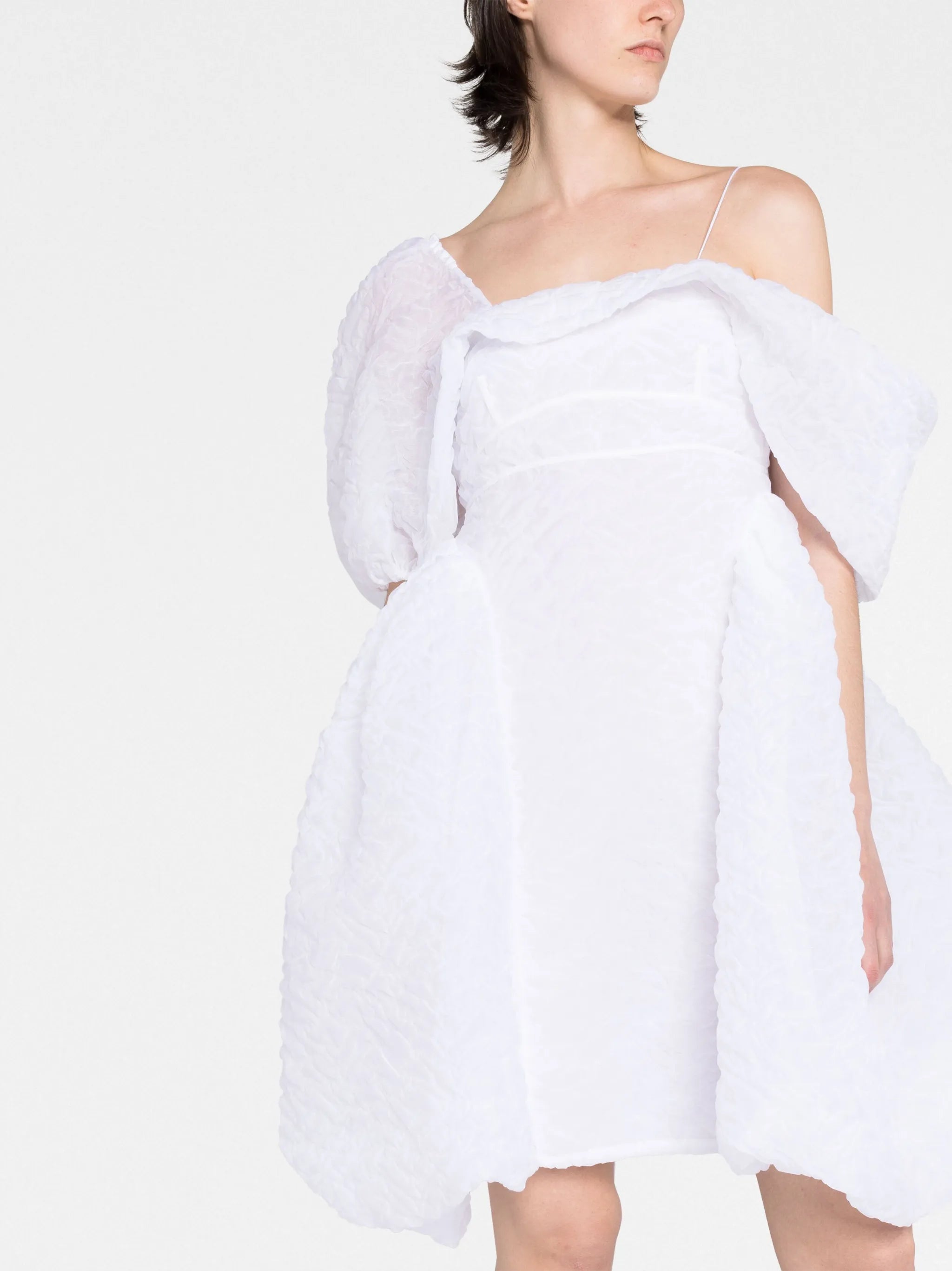 Snow one-shoulder minidress