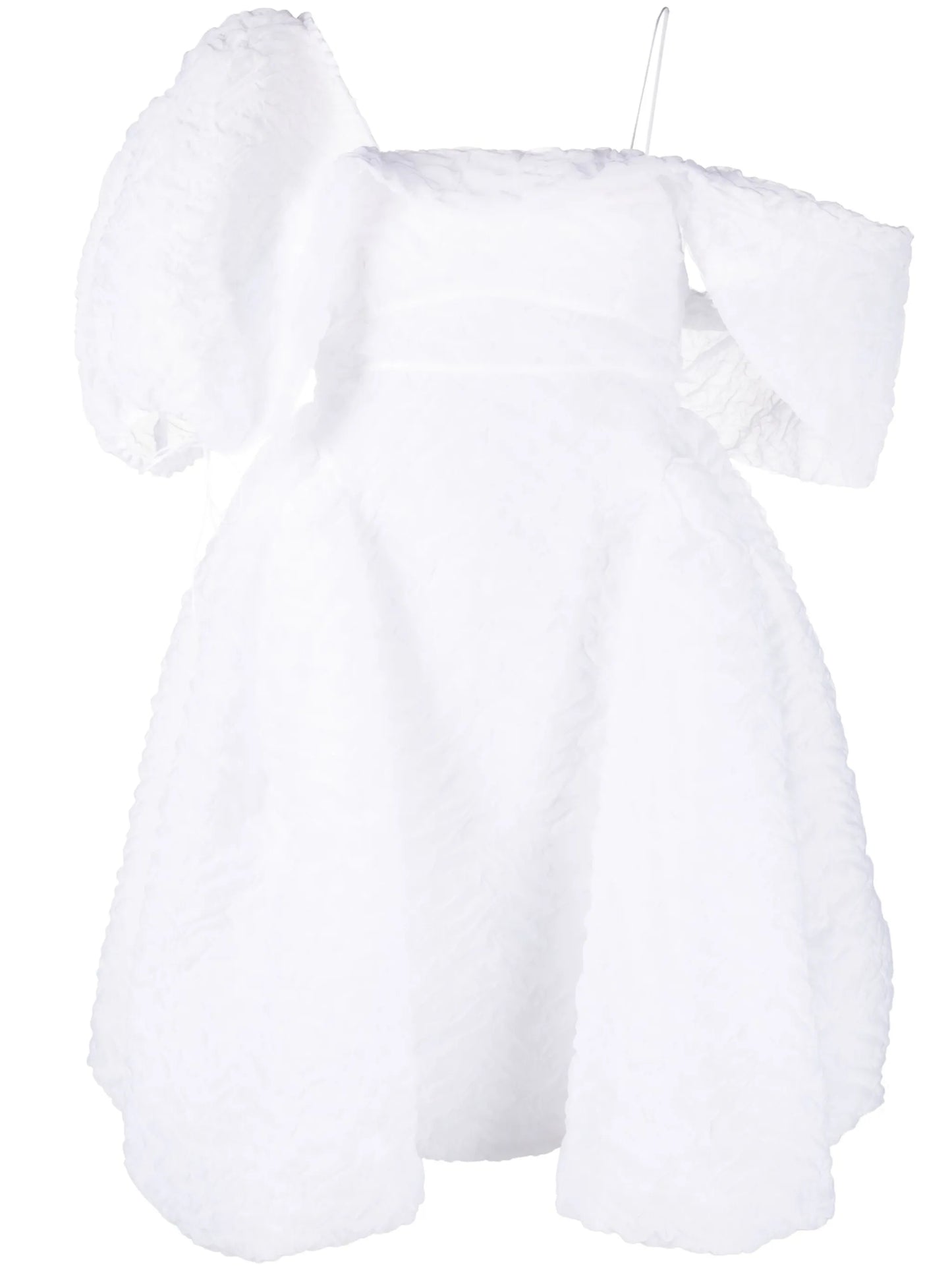 Snow one-shoulder minidress