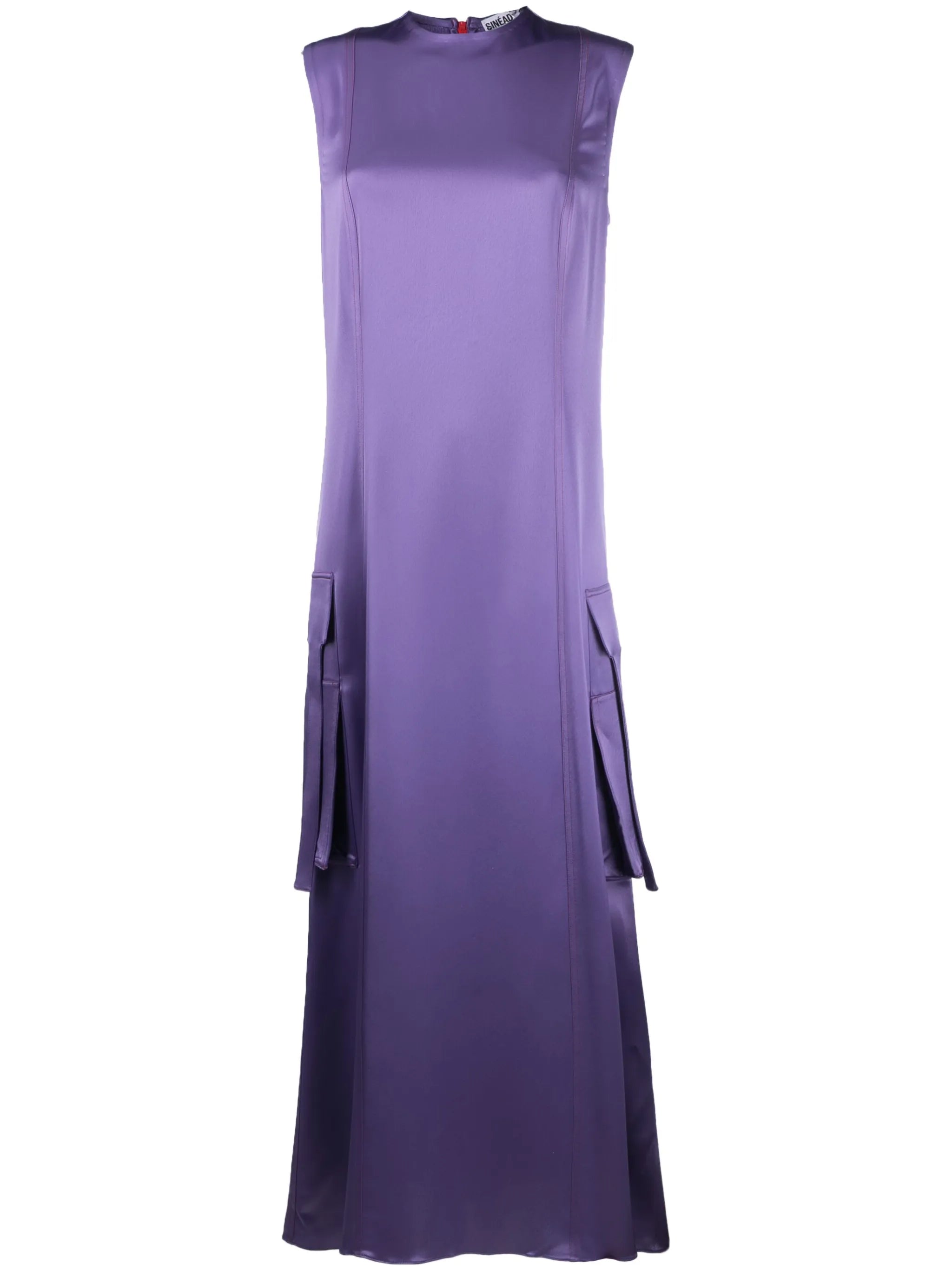 cargo-pocket satin dress
