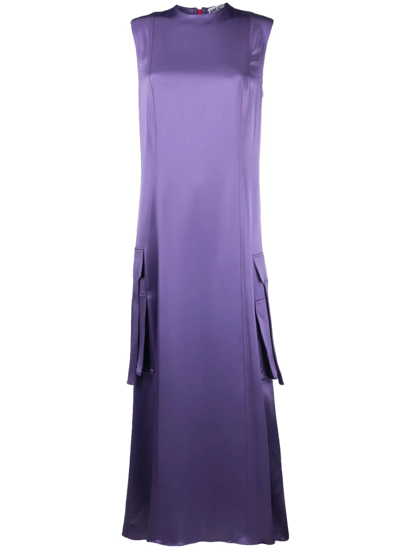 cargo-pocket satin dress