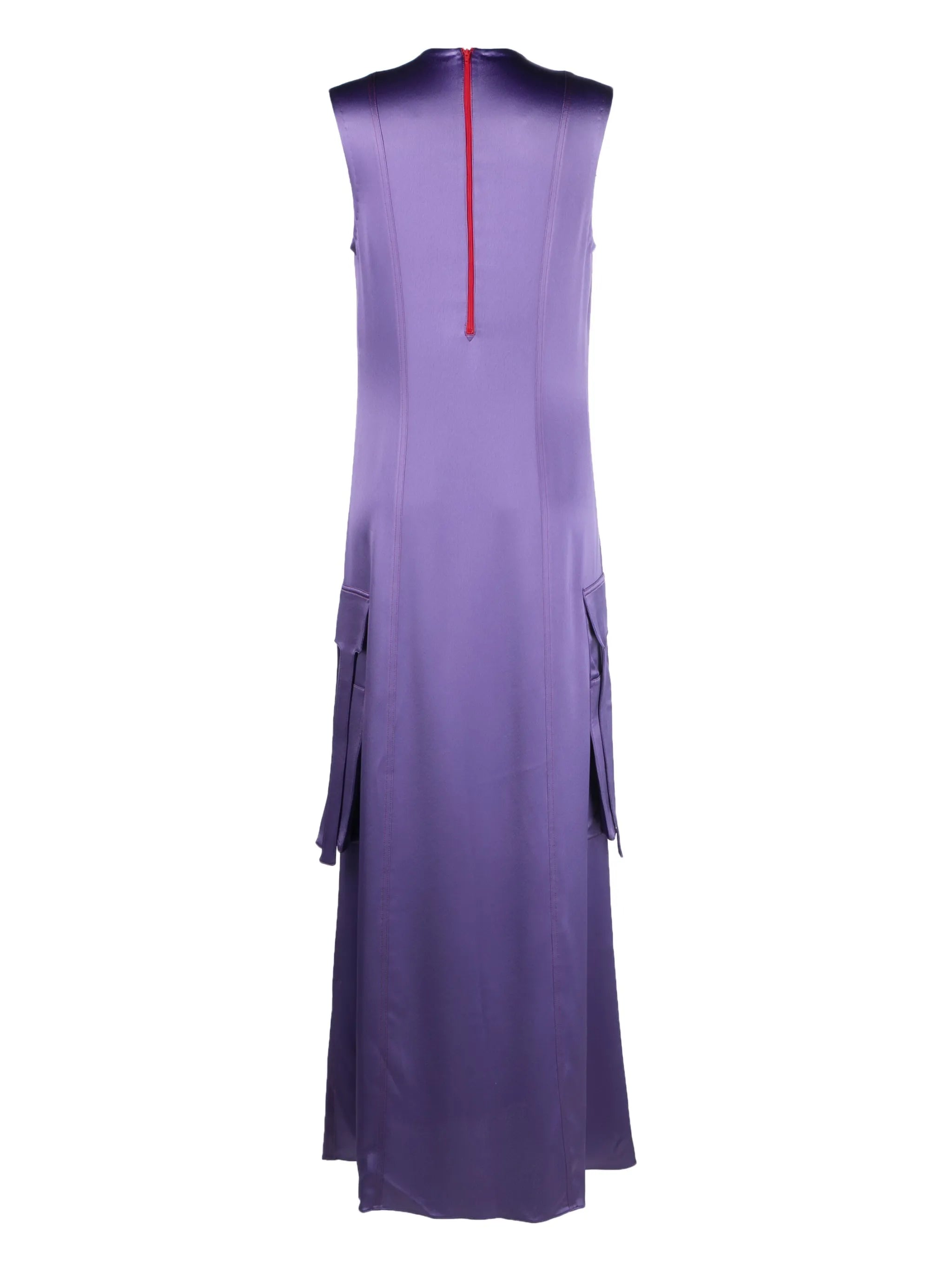 cargo-pocket satin dress