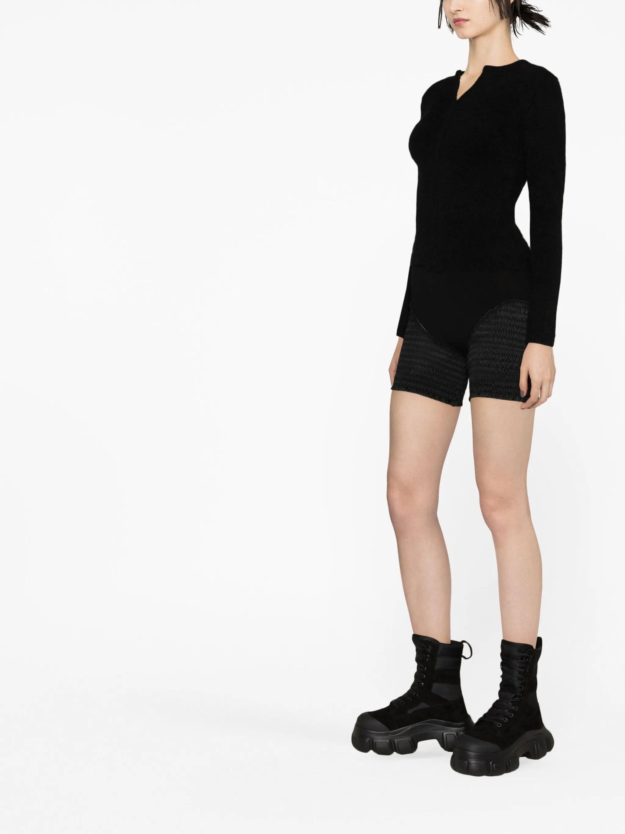 wool cut-out cardigan