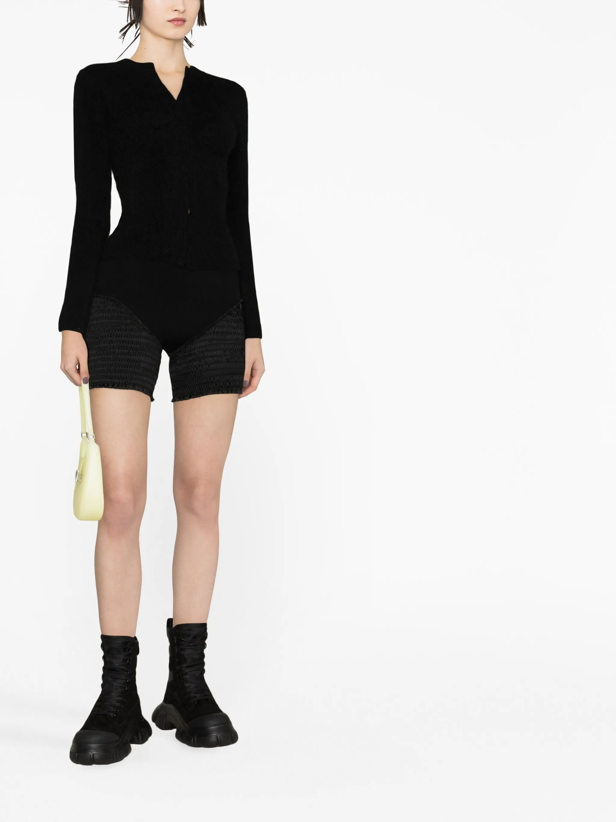 wool cut-out cardigan