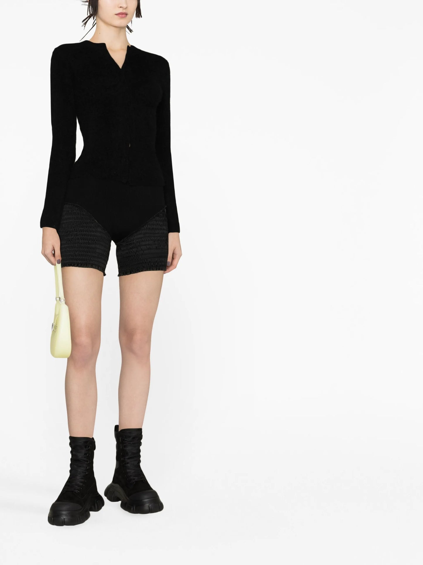 wool cut-out cardigan