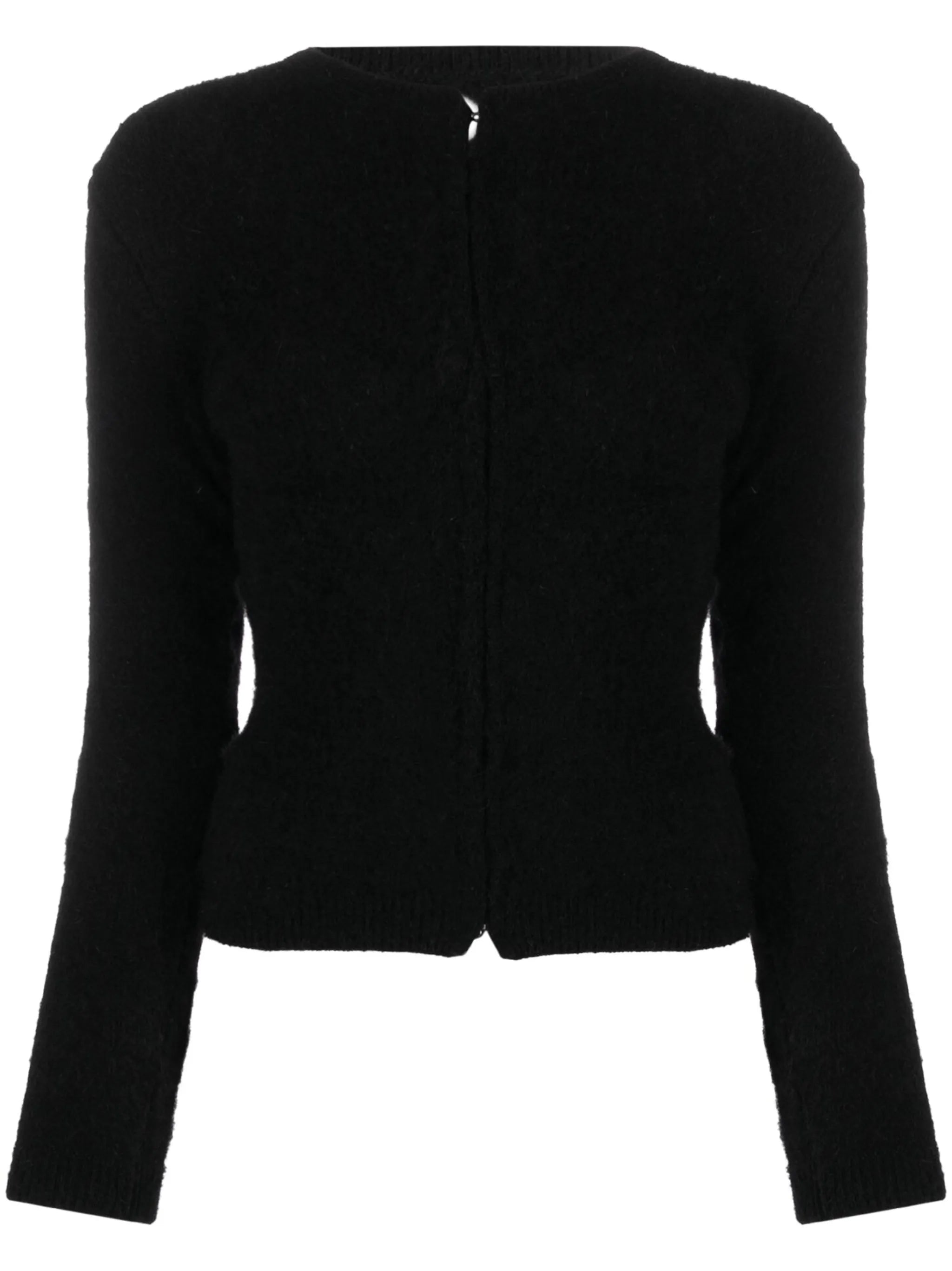 wool cut-out cardigan