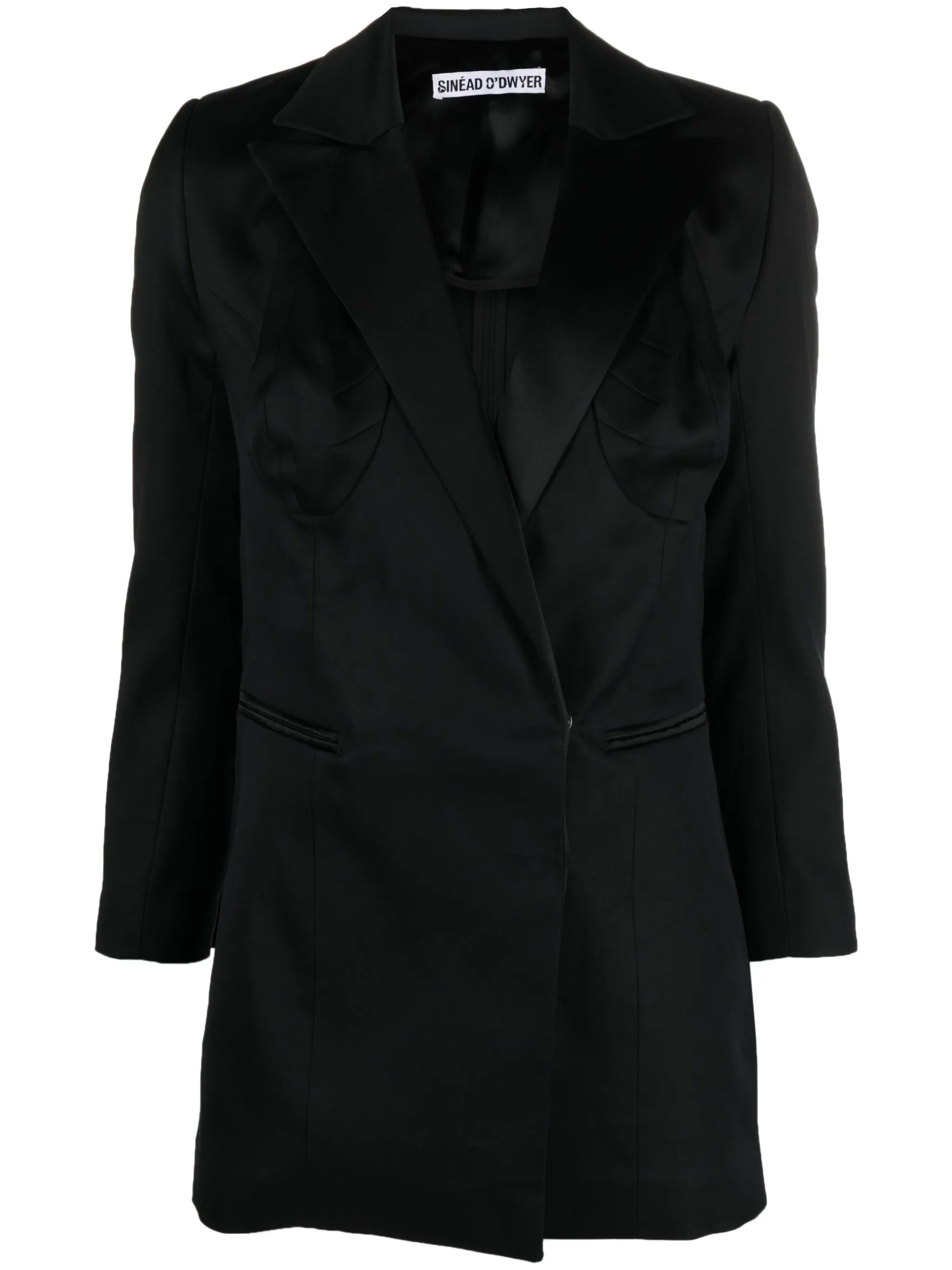 longline wool-blend blazer