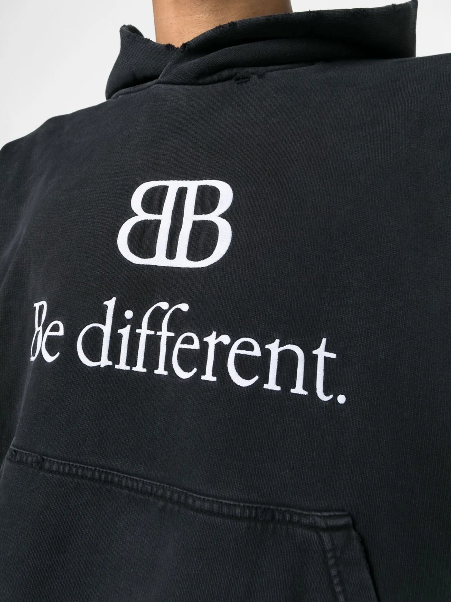 slogan-print cotton hoodie