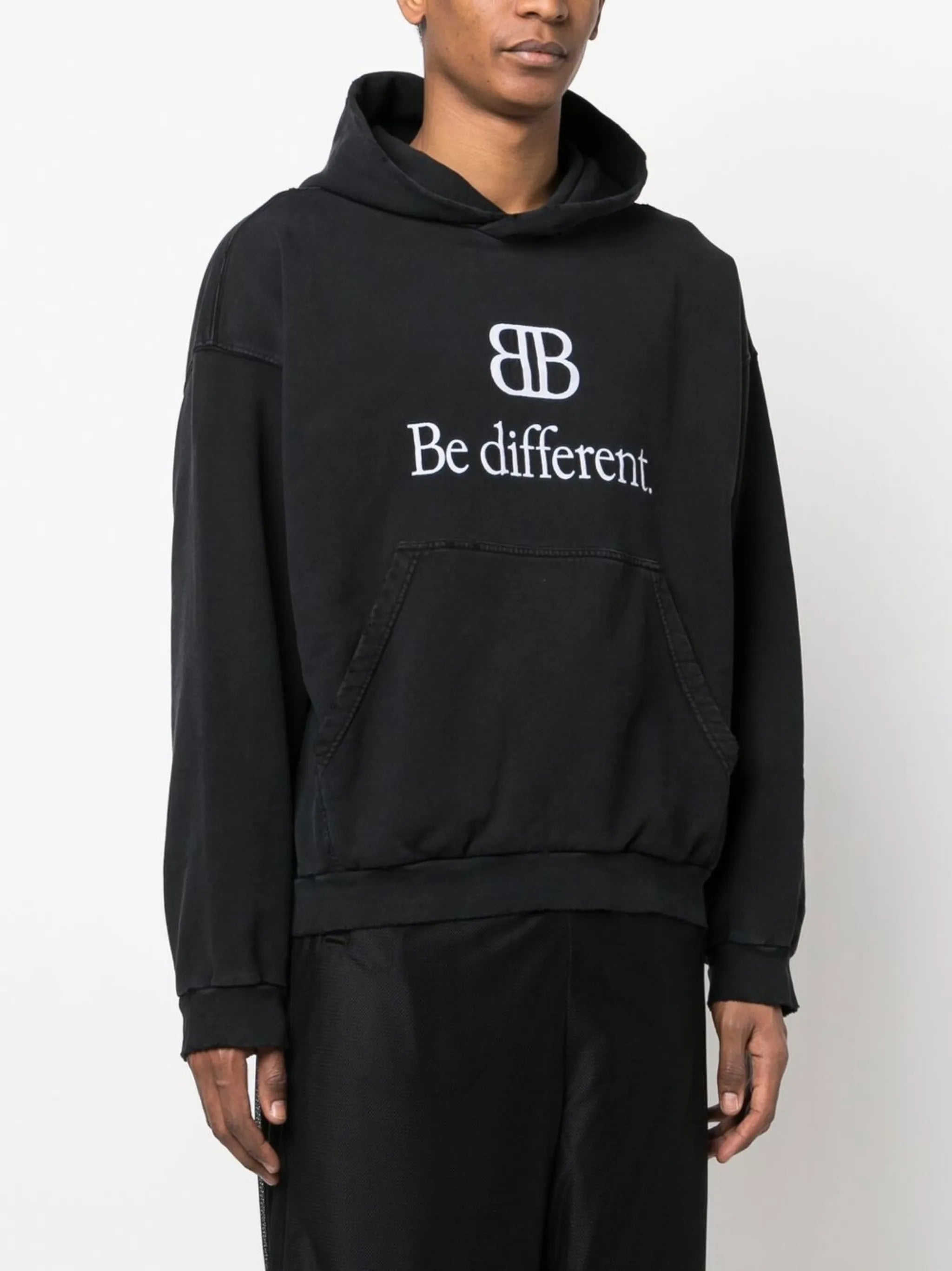 slogan-print cotton hoodie
