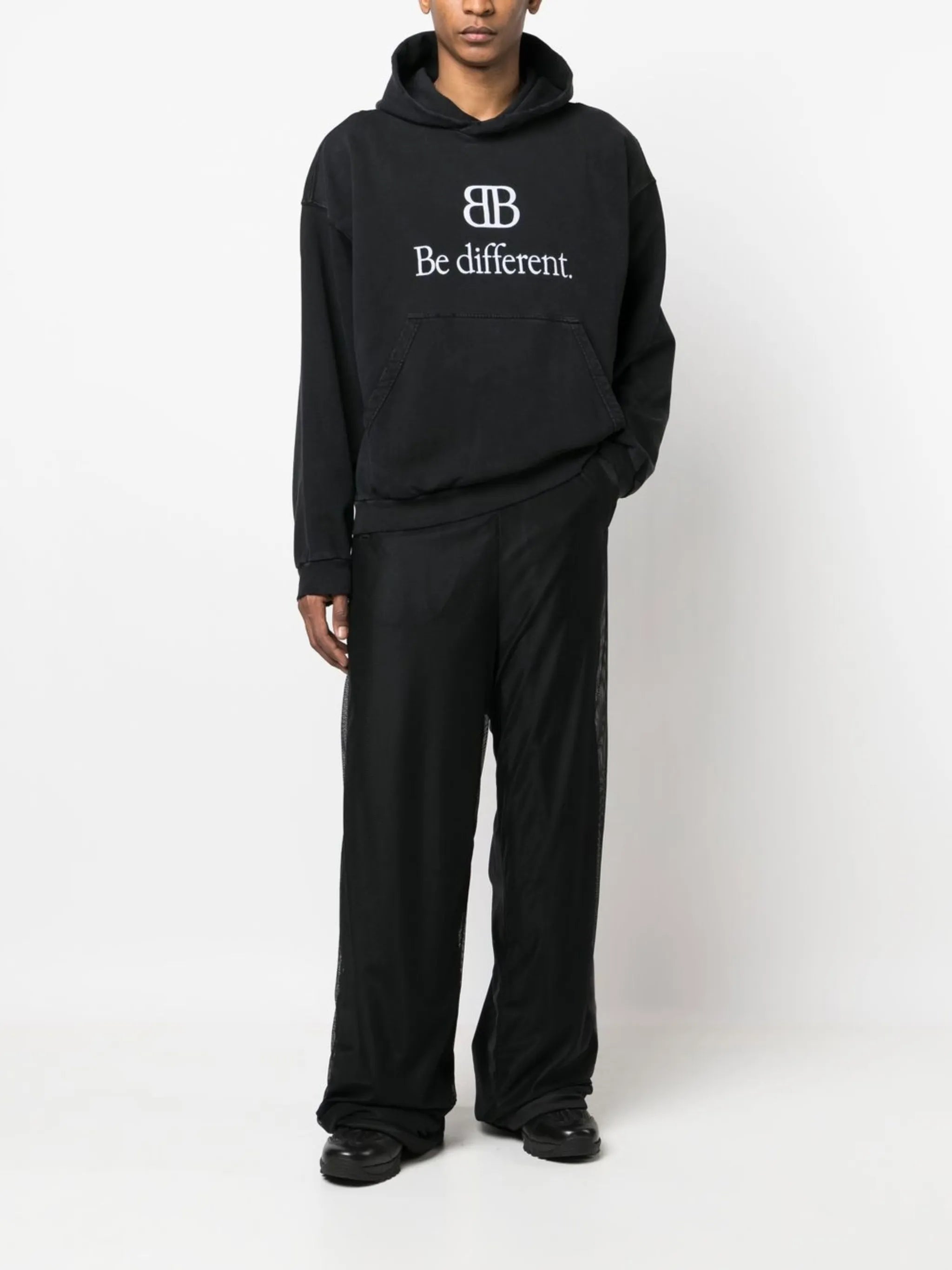 slogan-print cotton hoodie